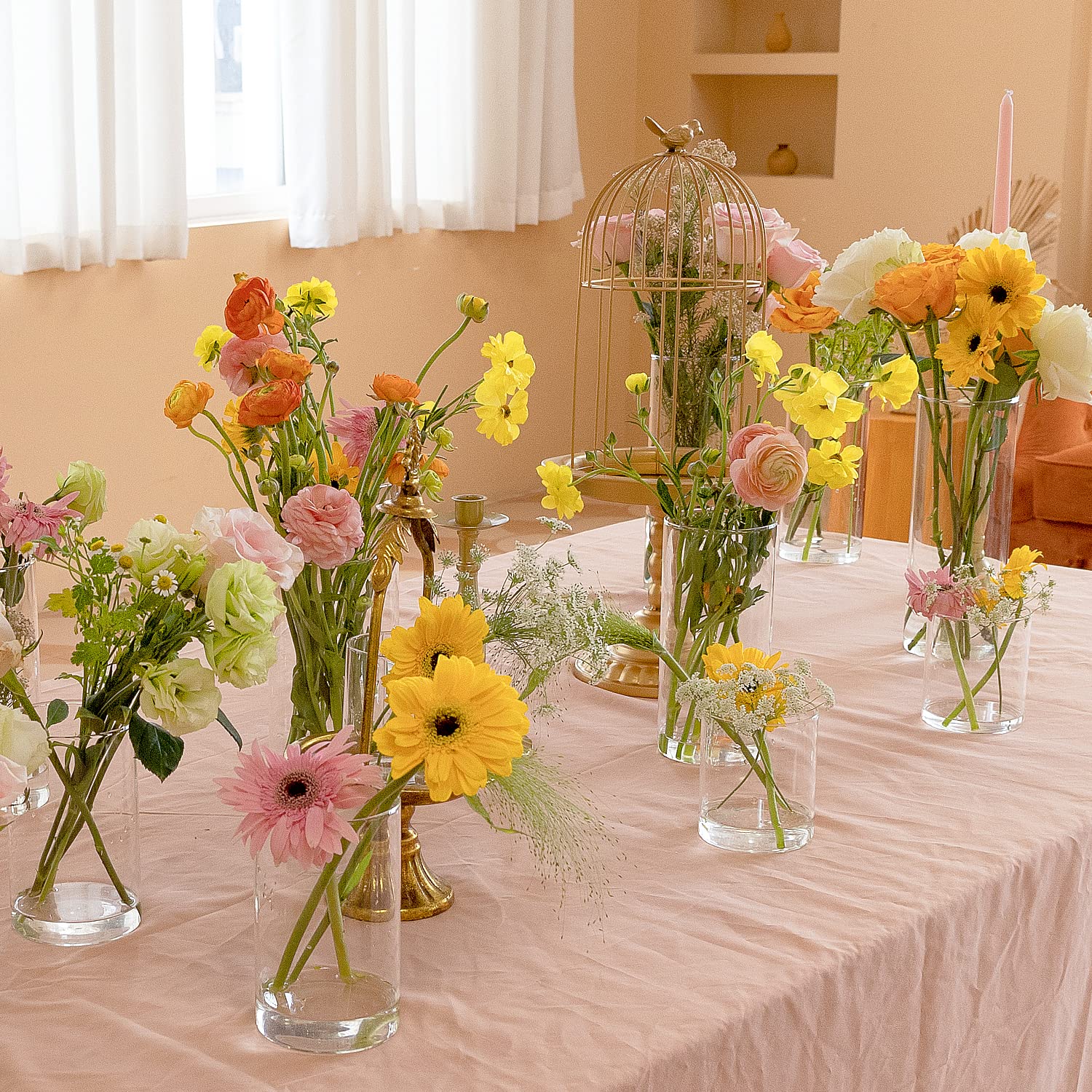 20-Piece Glass Cylinder Vases Set for Centerpieces - 4 Sizes (4