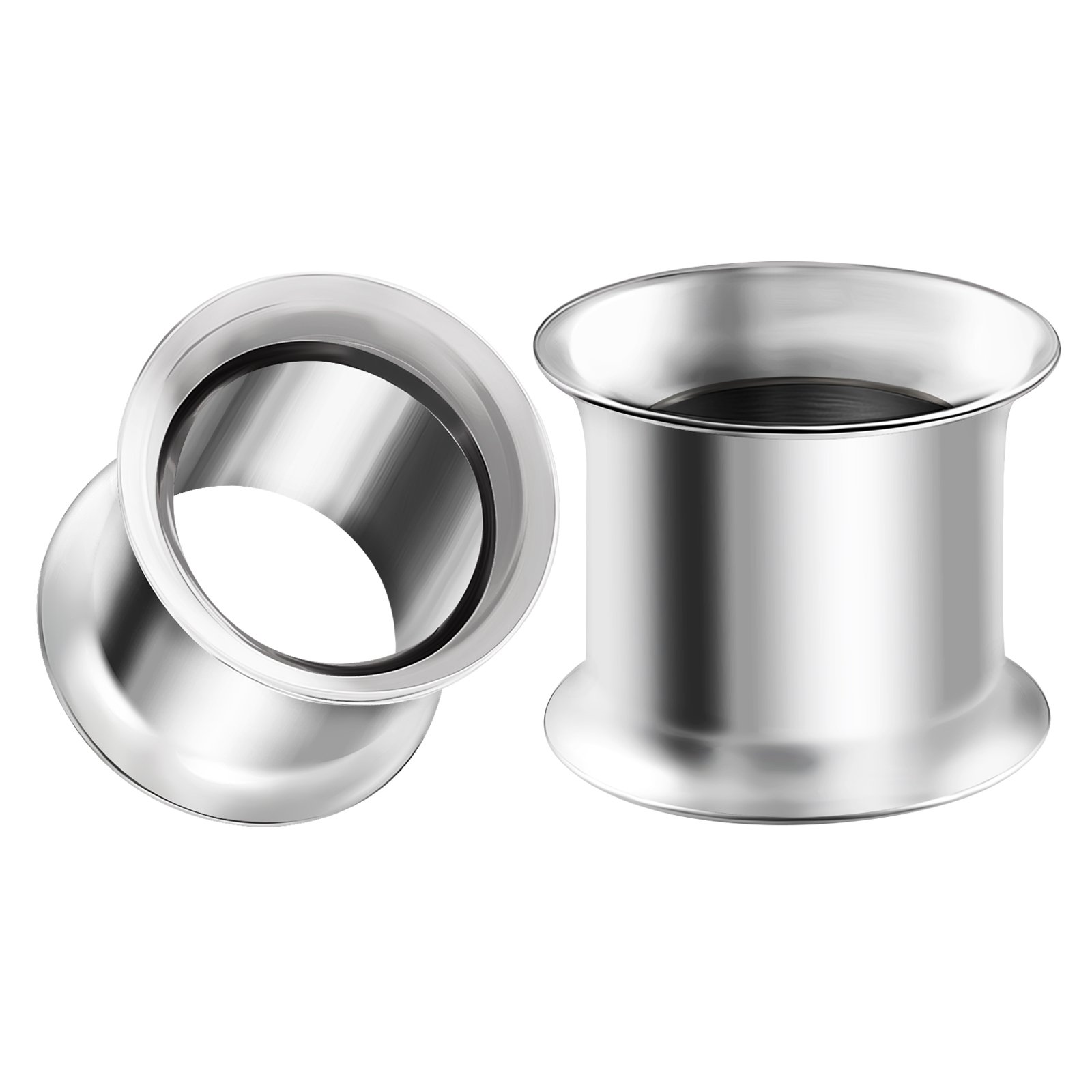 316L Surgical Steel Double Flared Saddle Piercing Jewelry - Stretcher Ear Plugs & Flesh Tunnel Earrings for Lobe Gauging | Perfect for Body Modification, Stretching & Alternative Fashion