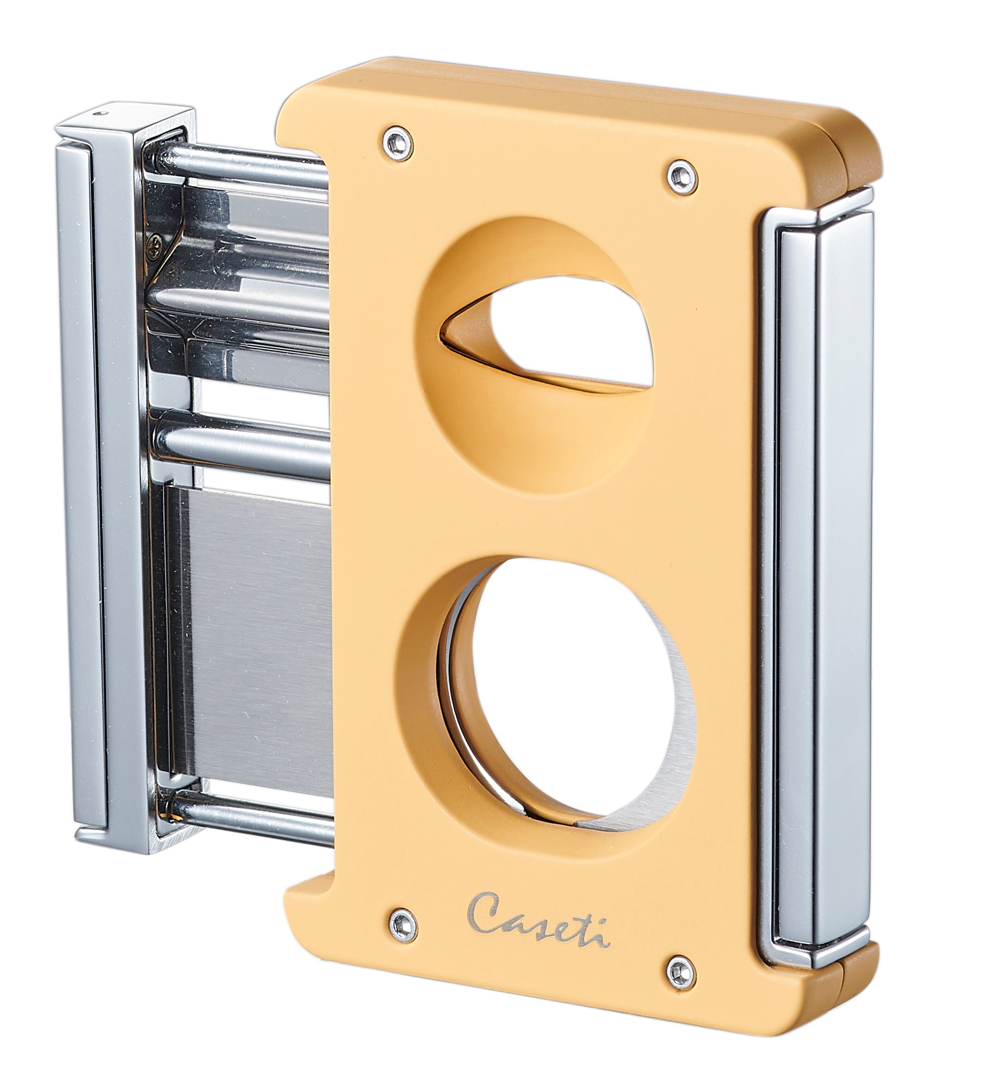 Premium Caseti Trident X 3-in-1 Cigar Cutter - Stainless Steel Blade with Yellow Handle | Perfect for Cigar Enthusiasts & Gifts | Ideal for Home, Office & Outdoor Use