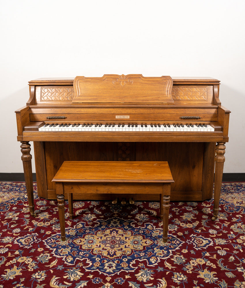 Acrosonic By Baldwin Upright Piano in Satin Walnut Finish | Model SN: 1039106 | Perfect for Home, Studio & Performance