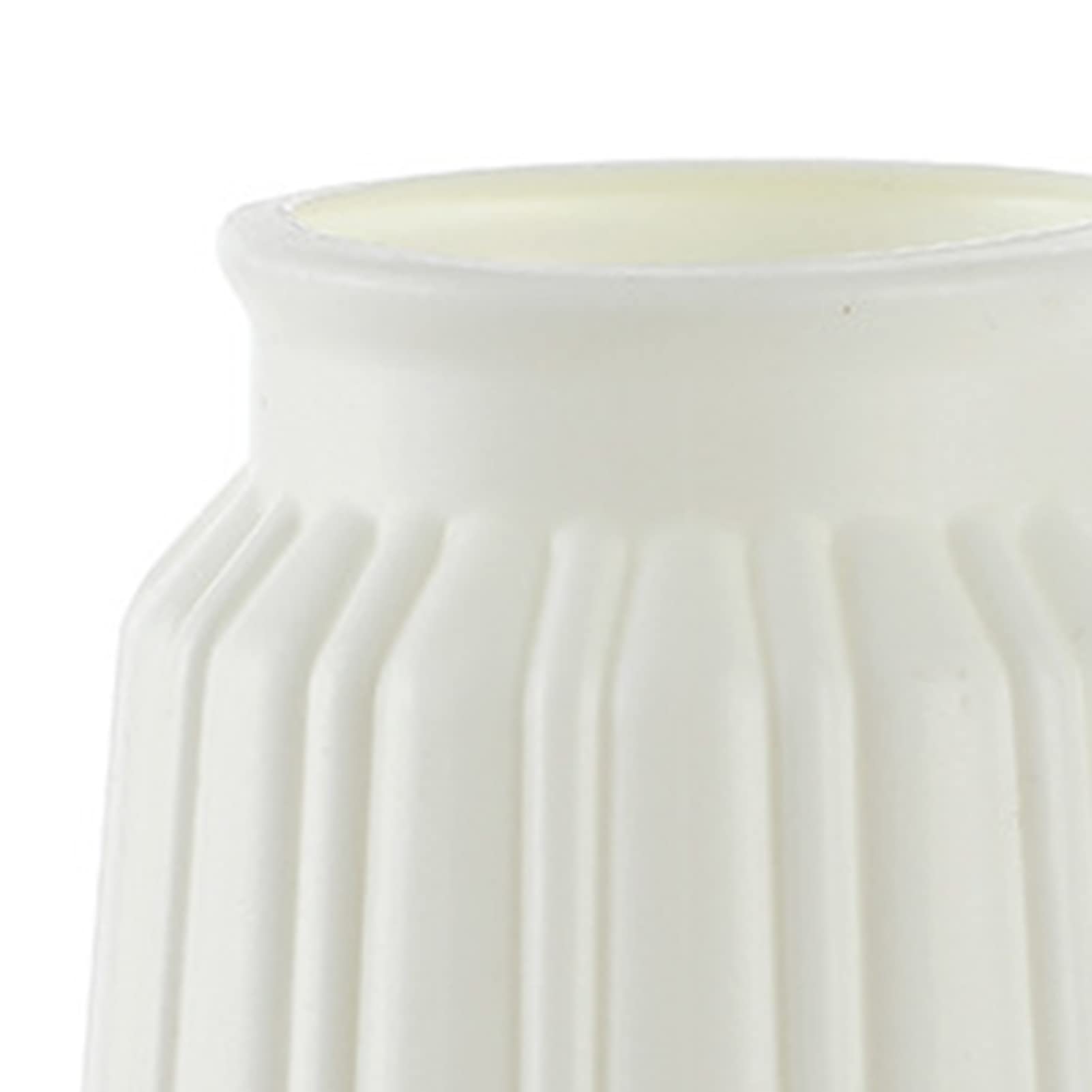 Nordic Style Plastic Vases - Unbreakable White Flower Vases for Wet & Dry Flowers | Creative Camellia Design, Imitation Ceramic Glaze Finish | Perfect for Home Decor, Wedding Centerpieces & Office Desk Decorations