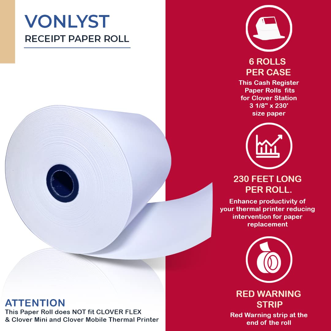 Thermal Receipt Paper Rolls 3 1/8