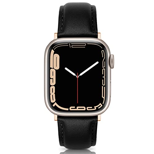 Eyamumo Genuine Leather Replacement Bands for Apple Watch 38mm 40mm 41mm - Compatible with Apple Watch Series 8/7/6/5/4/3/2/1 & SE - Sport & Edition Leather Strap for Men & Women - Perfect for Workouts, Office & Casual Wear