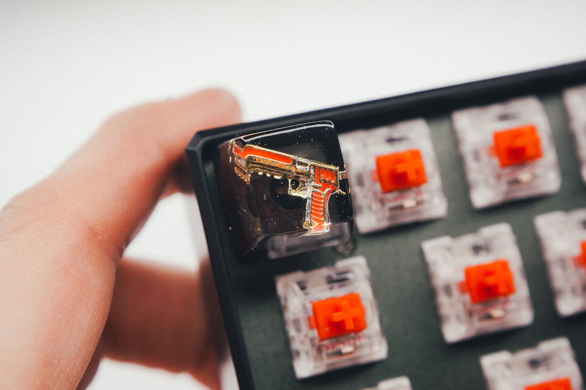 Premium Gold Deagle Jelly Artisan Keycap for Mechanical Keyboards - Perfect for Gaming, Typing & Custom Keyboard Builds