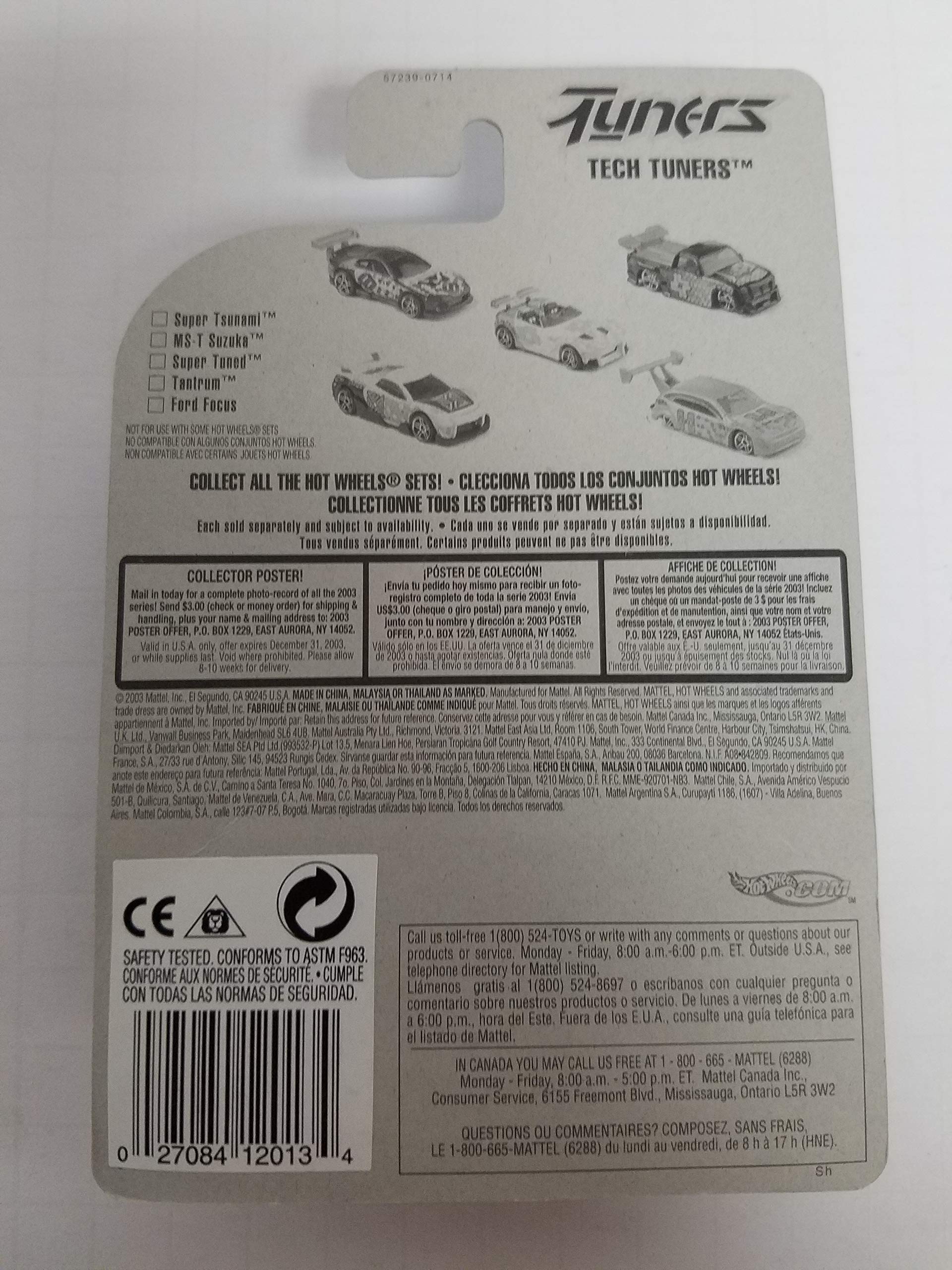 2003 Hot Wheels No. 102 Super Tuned Tech Tuners 3/5 - Rare Collectible Die-Cast Car for Display & Racing