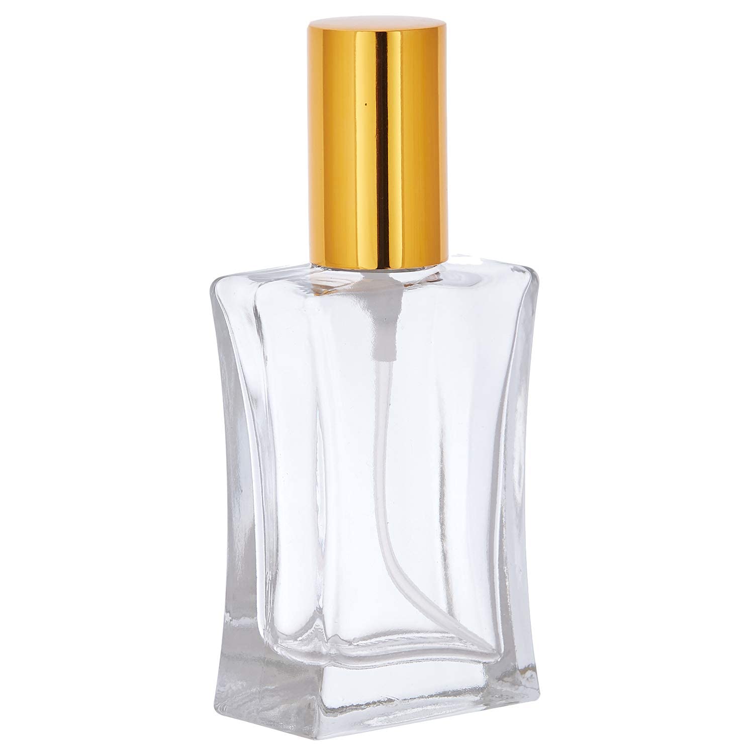 30ml Refillable Glass Bottle with Gold Screw Cap & Spray Pump - Perfect for DIY Perfume, Essential Oils, Blends, Rose Water - Ideal for Travel, Home Fragrance & Gift Packaging