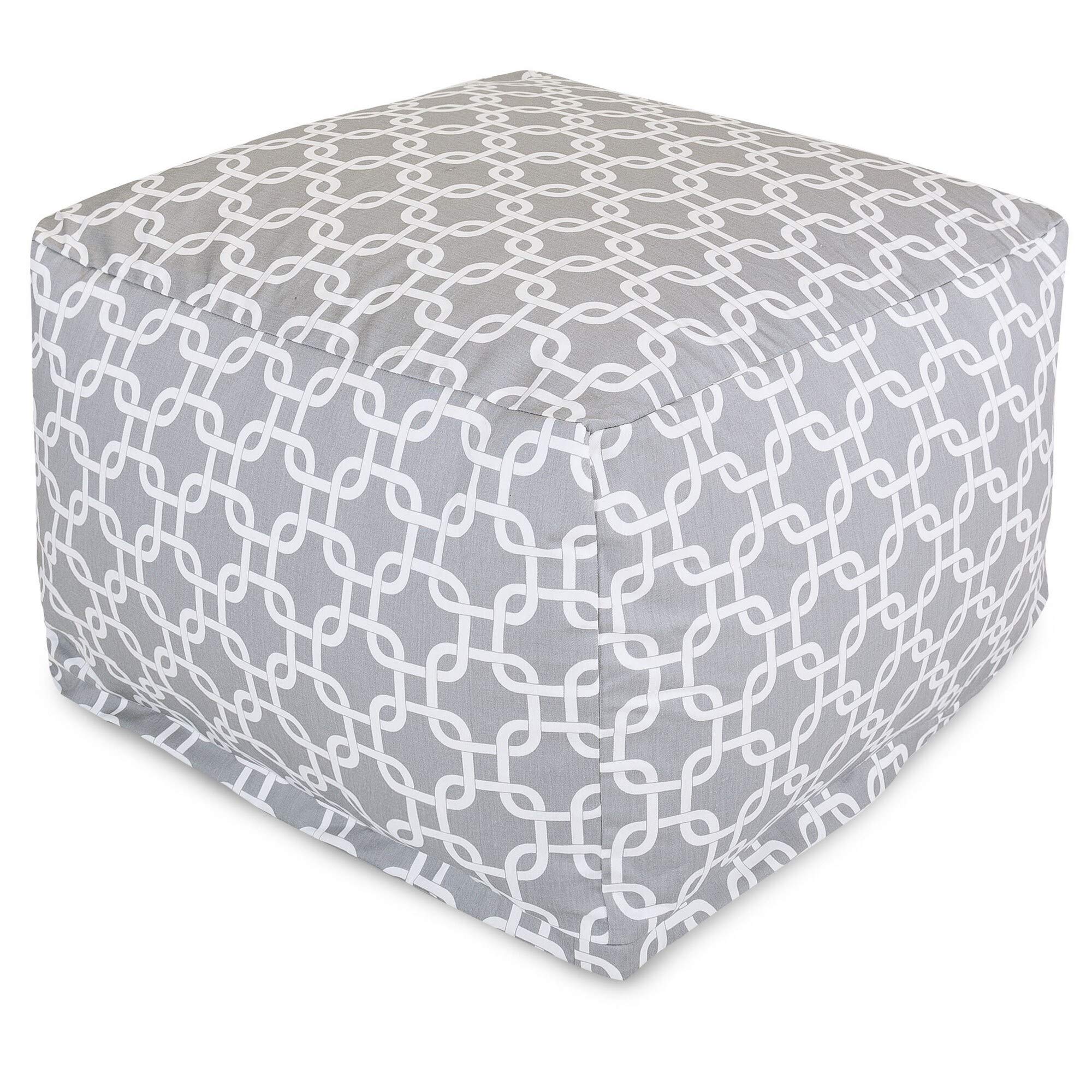 Majestic Home Goods Large Gray Ottoman - Soft Footrest, Storage Bench, Living Room Accent Furniture for Cozy Home Decor