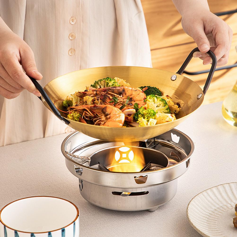 Stainless Steel Double Handle Frying Pot - Cabilock Durable Cooking Utensil for Kitchen & Outdoor Use - Versatile Ramen & Hot Pot Cookware for Home, Camping & Restaurant - Perfect for Boiling, Frying & Stewing