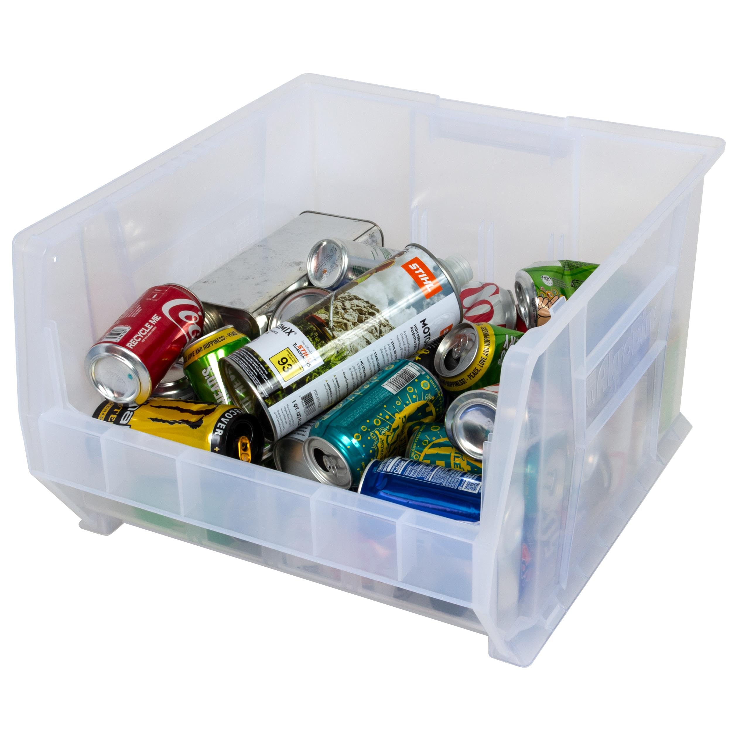 Super-Size AkroBins 30283 Plastic Storage Bins - 20x18x12 Inch Clear Stackable Organizer for Garage, Classroom & Warehouse | Space-Saving Storage Solution for Tools, Toys & Office Supplies (1-Pack)