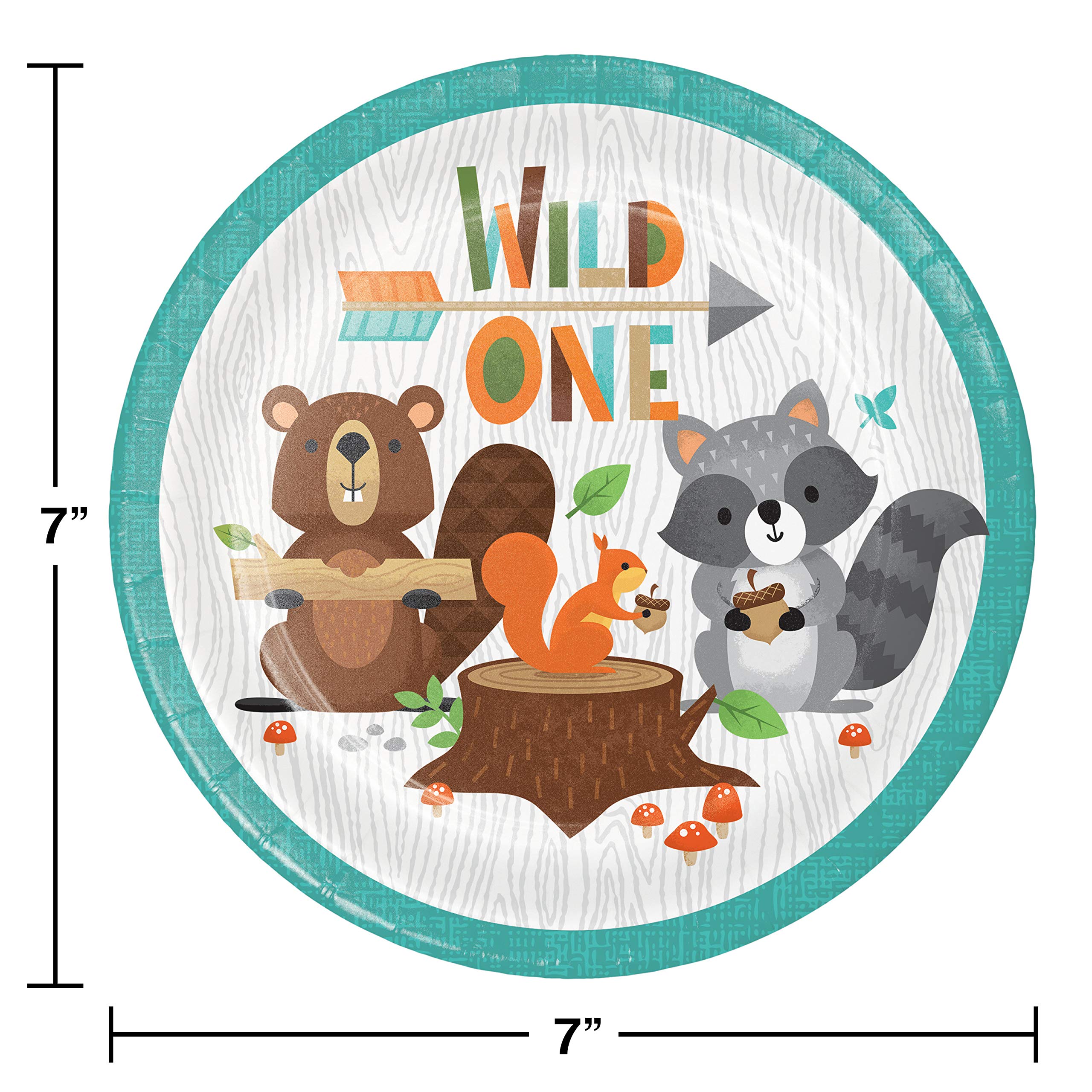 Woodland Party Supplies Set - Forest Animal Birthday Banner, Wild One Themed Decor, First Birthday Party Kit with Paper Plates, Napkins & Table Centerpiece (66 Count) - Perfect for Baby Showers, Kids Birthday Parties & Outdoor Celebrations