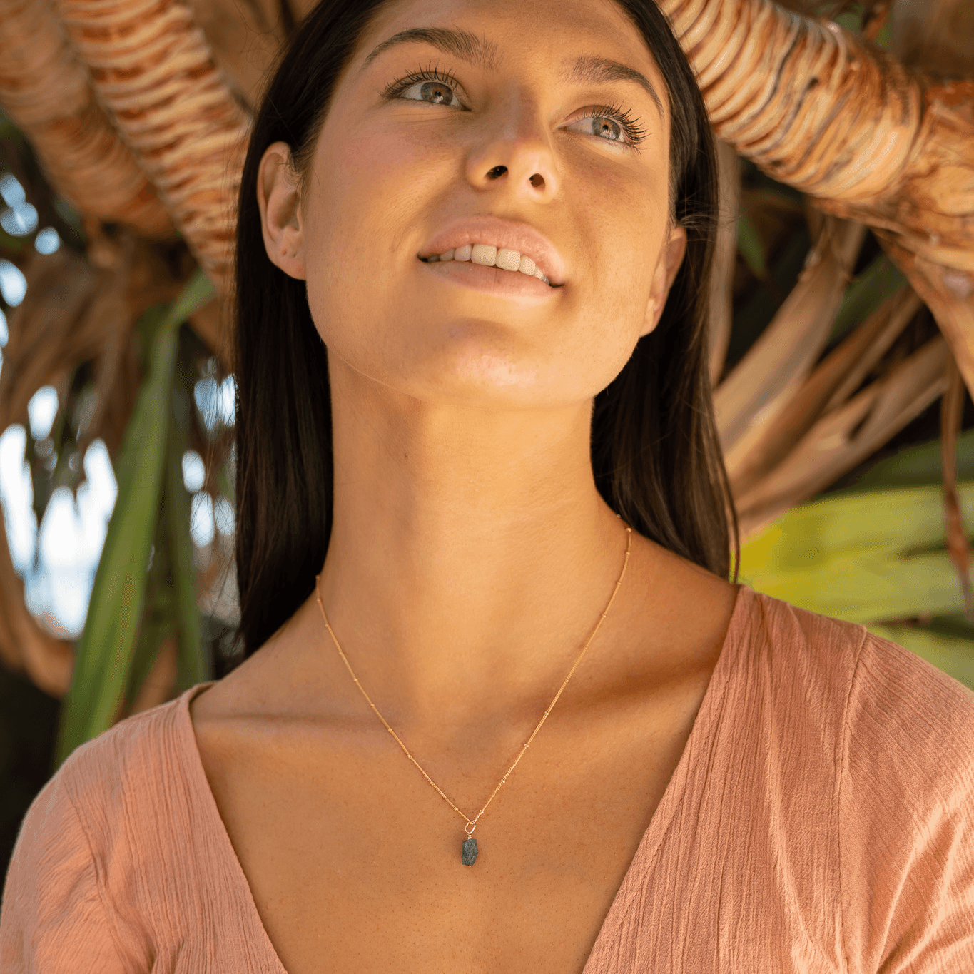 Tiny Raw Tanzanite Pendant Necklace - Genuine Tanzanite Jewelry for Women - Perfect for Everyday Wear & Special Occasions
