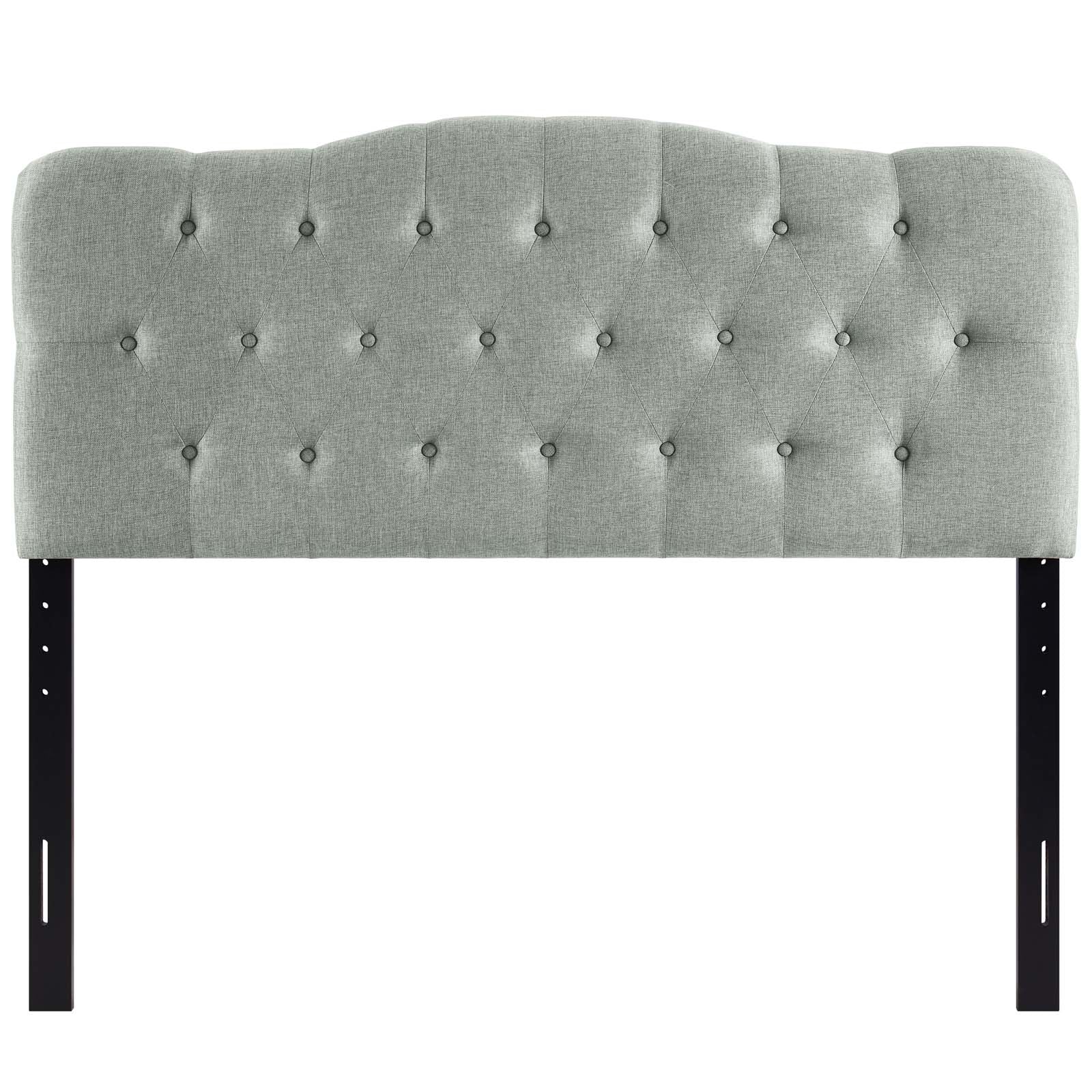 Annabel Upholstered Fabric Headboard - Queen Size Bed Frame Headboard with Nailhead Trim - Elegant Bedroom Decor for Master Bedroom & Guest Room