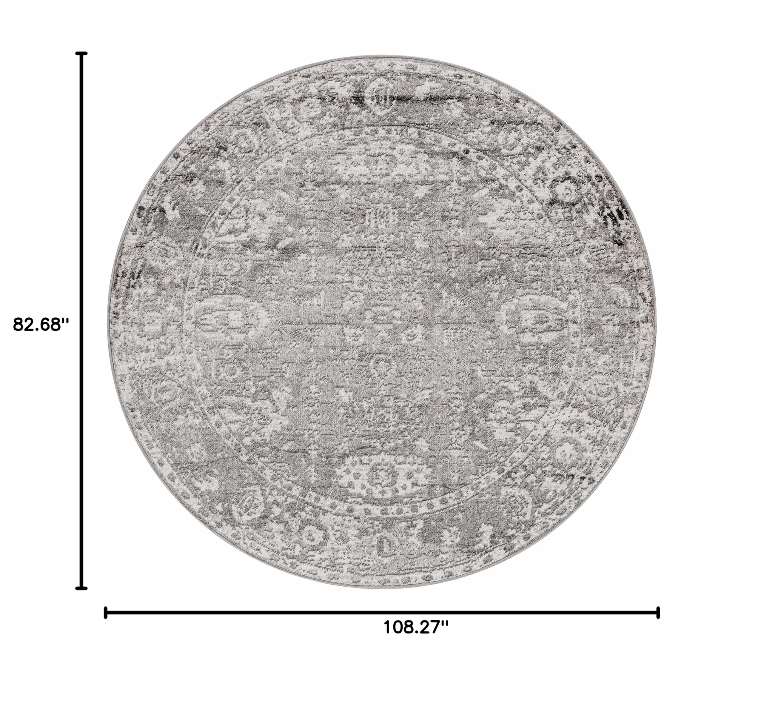 Hauteloom Tripp Transitional Area Rug - Soft Gray and White - 6'7