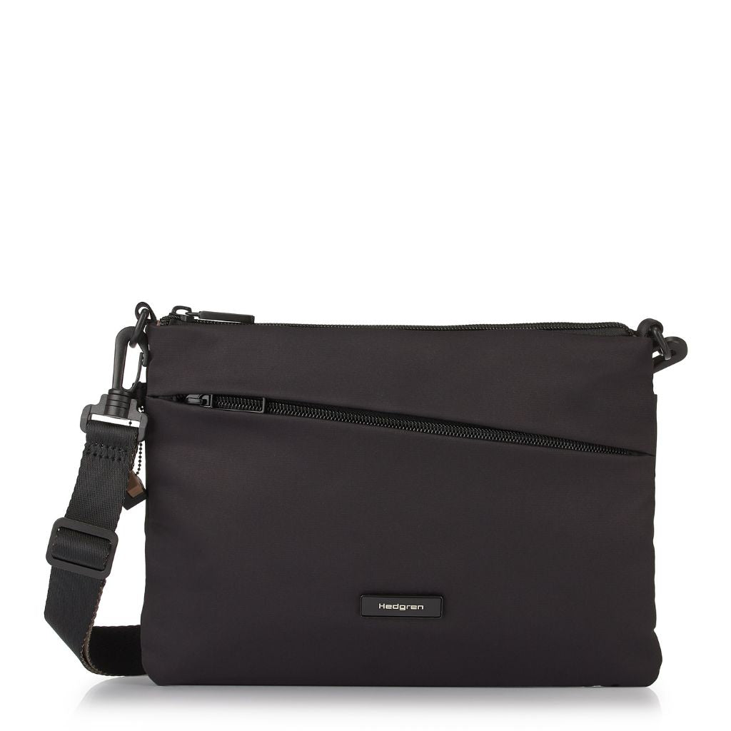 Hedgren Orbit Flat Crossbody Bag for Women - Stylish & Lightweight Black Shoulder Purse - Perfect for Travel, Work & Everyday Use