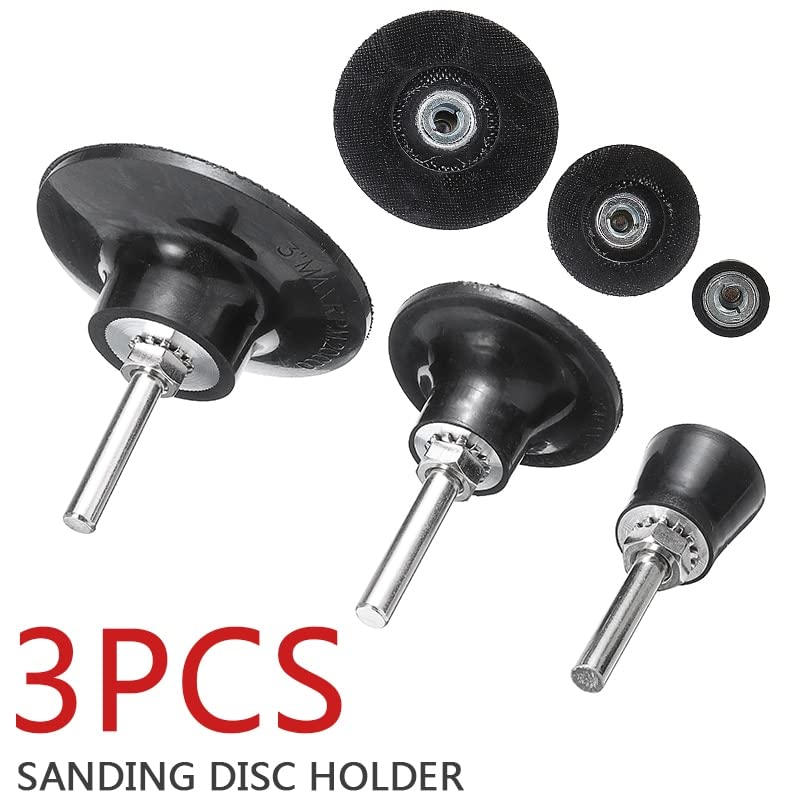 3Pcs 25/50/75mm Backing Pad with 6mm Shank - Sanding Disc Holder for Rotary Tools, Grinders & Roll Lock Pads - Perfect for Woodworking, Metal Polishing & DIY Projects