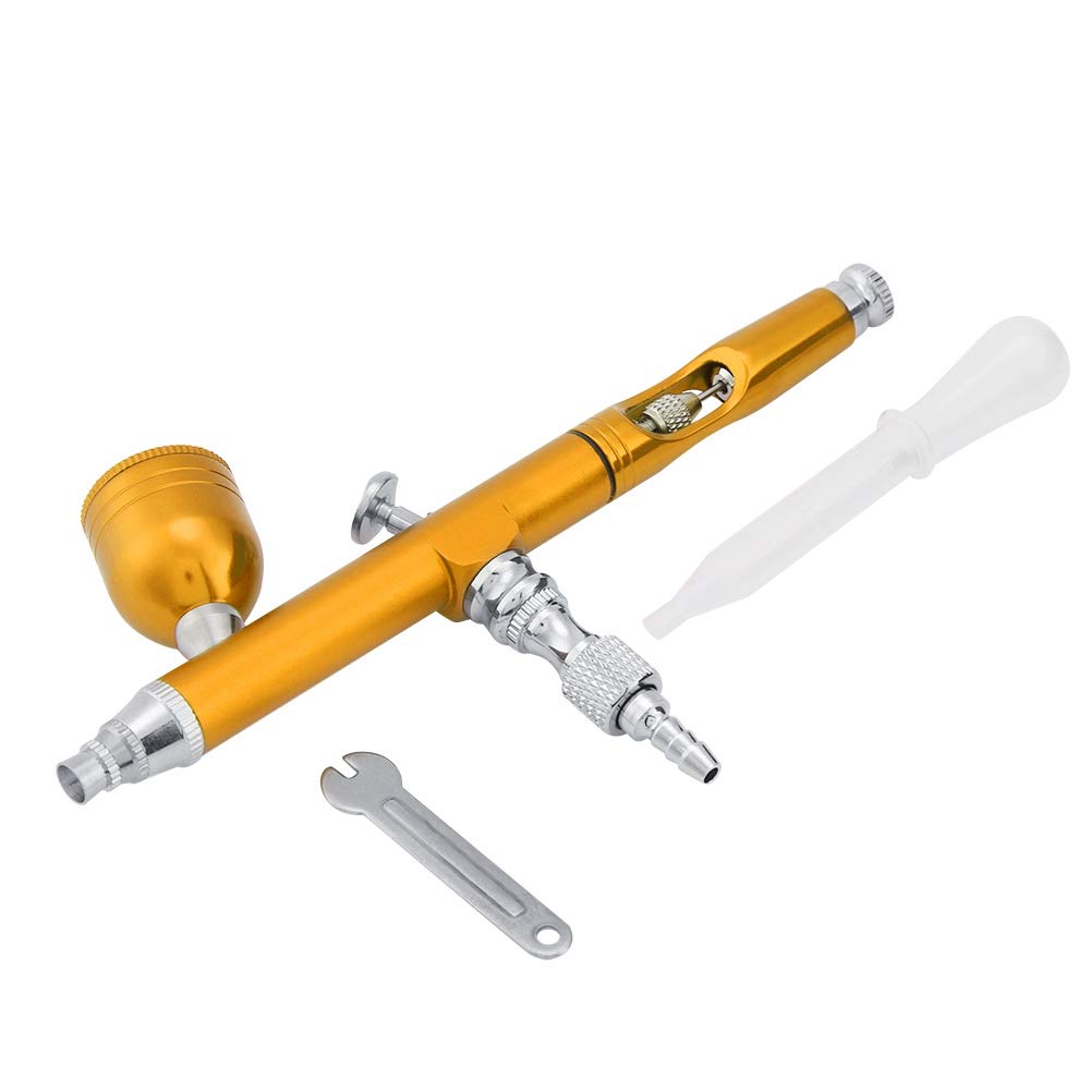Raguso Gravity Airbrush Gun - Professional Tattoo & Makeup Airbrush Kit with Gravity Feed (Yellow) - Perfect for Body Art, Face Painting, and Cosmetic Airbrushing