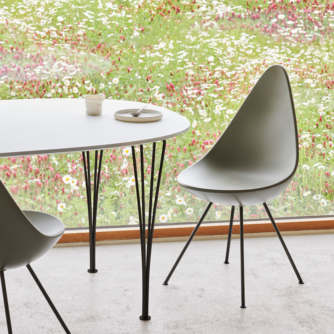 Drop Chair Plastic - Modern Lightweight Indoor/Outdoor Stackable Chair for Home, Office, and Patio Use