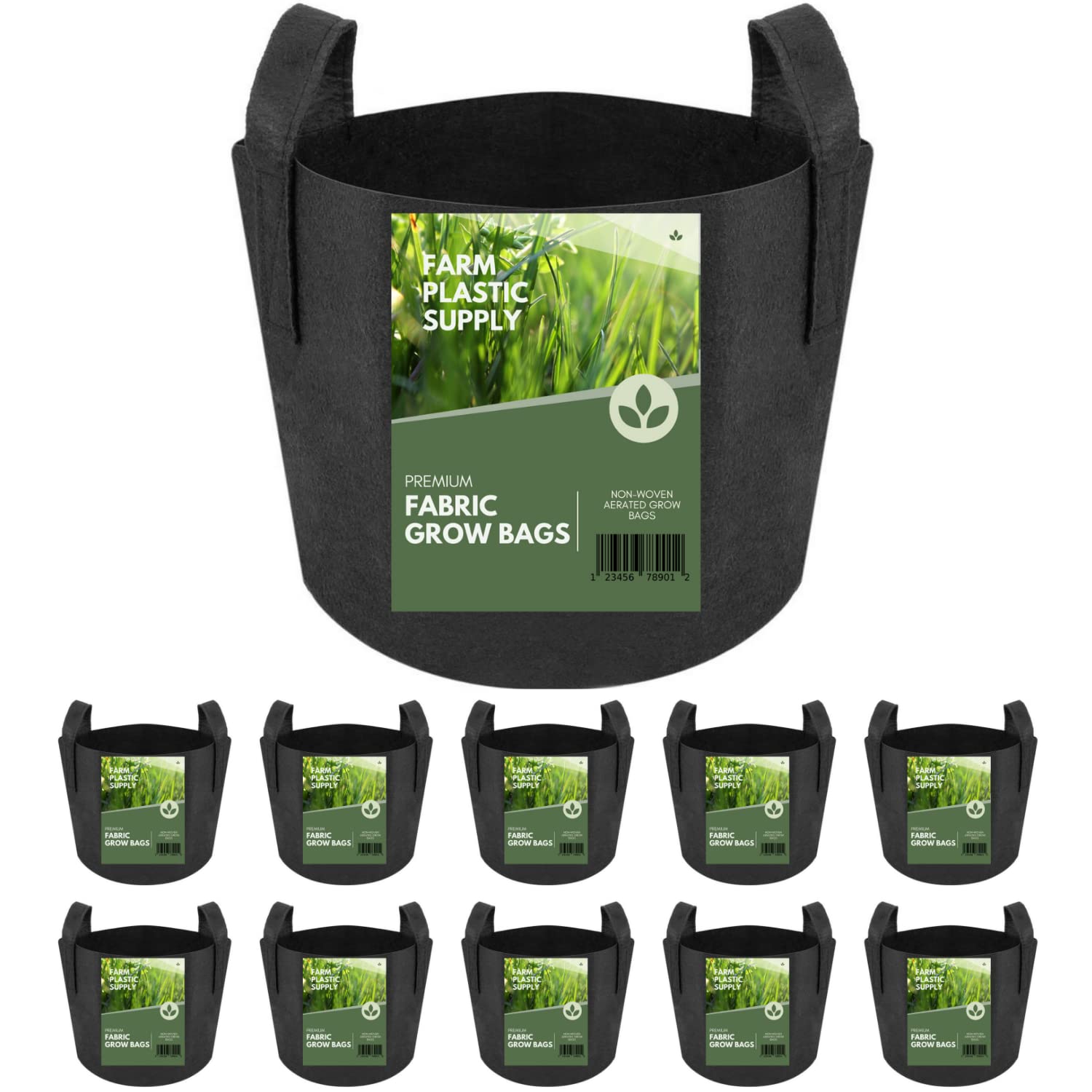 20 Gallon Fabric Grow Bags (10 Pack) - Heavy Duty Nonwoven Plant Pots with Handles for Gardening, Farming & Agriculture - Perfect for Vegetables, Flowers & Outdoor Container Gardening