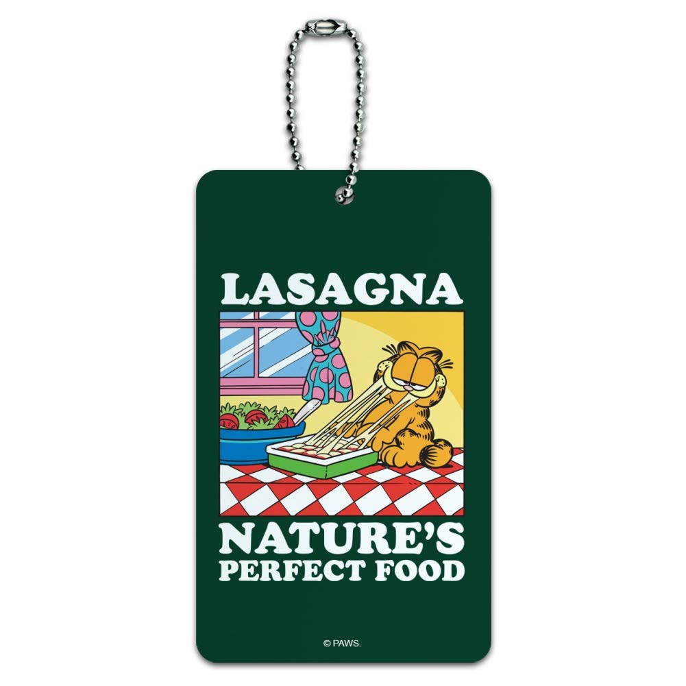 Garfield Lasagna Themed Luggage Tag - Funny Carry-On ID Tag for Suitcases & Bags | Perfect for Travel, Gifts & Pop Culture Fans