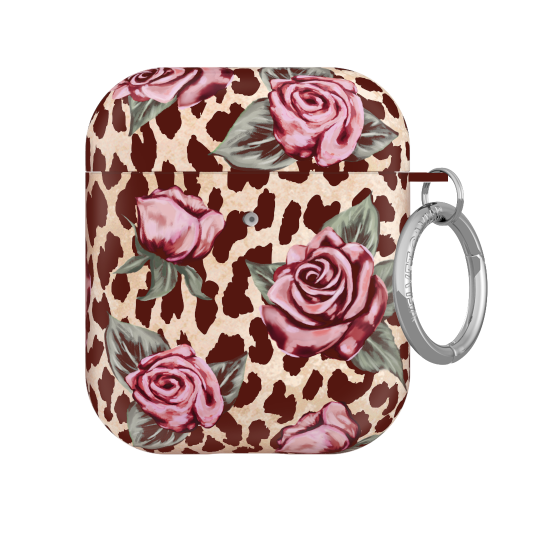 Rosy Leopard AirPod Case - Stylish Protective Cover for AirPods 1/2/3/Pro - Trendy Animal Print Design - Perfect for Daily Use, Travel & Gym Accessories