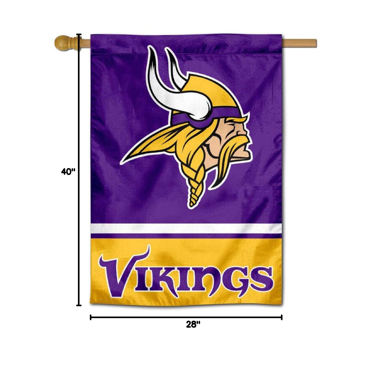 Minnesota Vikings Two-Sided House Flag - Officially Licensed NFL Team Banner for Outdoor & Game Day Decor