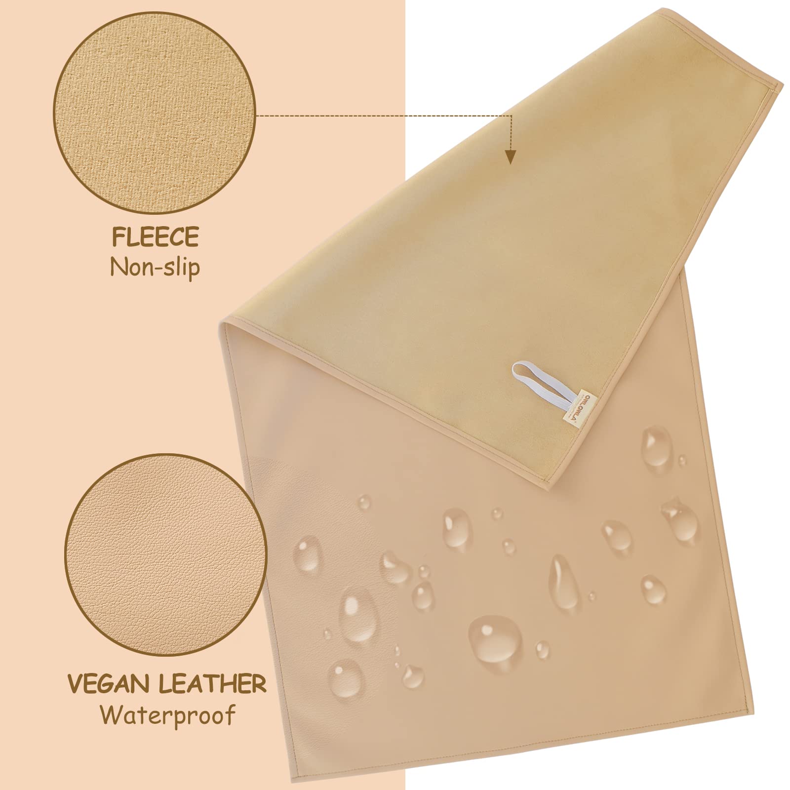 Owlowla Portable Baby Diaper Changing Pad - Waterproof Travel Changing Mat with Liner for Newborns & Toddlers (Beige & Black) | Ideal for Home, Nursery, Travel & On-the-Go Diaper Changes