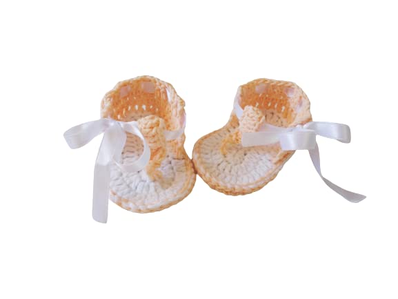 Crochet Baby Flip Flops Sandals for Newborns 0-3 Months - Soft Handmade Cotton Summer Shoes for Infants - Perfect for Beach, Pool, and Outdoor Play