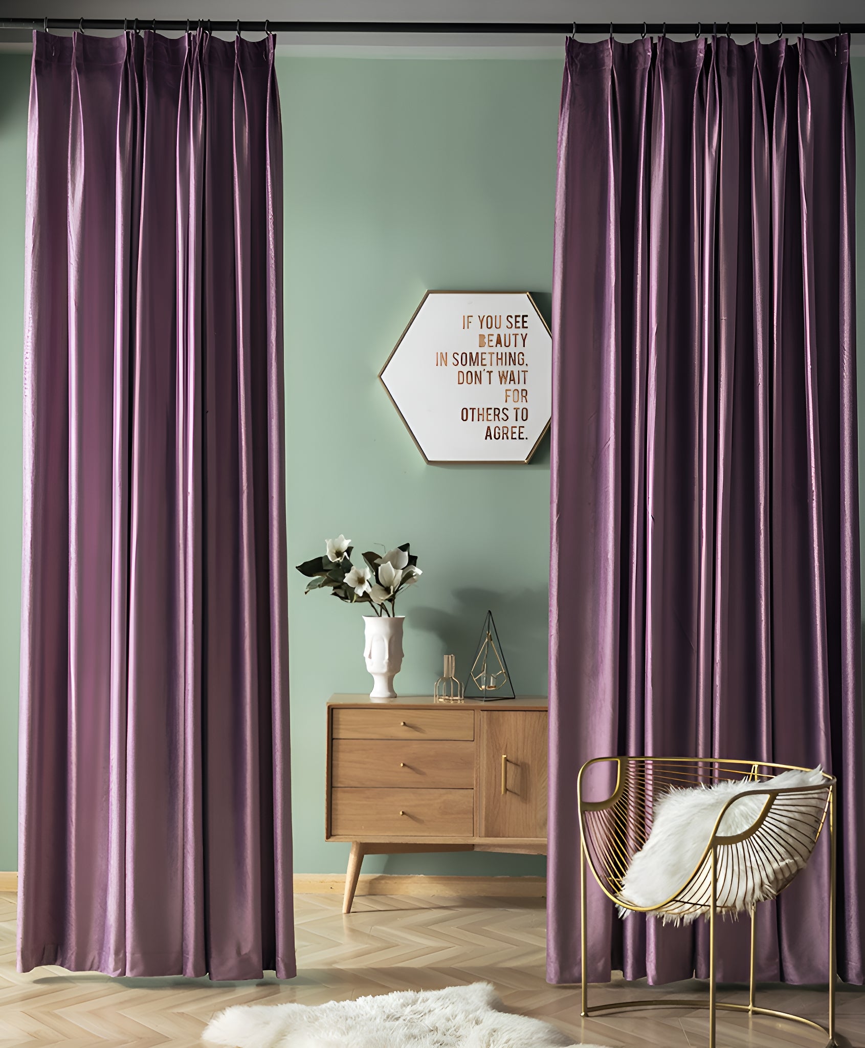 Blackout Curtains for Bedroom - Blakely Velvet Room Darkening Custom Drapes, Thermal Insulated & Noise Reducing Window Treatments for Home, Office, Nursery (100% Light Blocking) - Perfect for Shift Workers & Light Sleepers