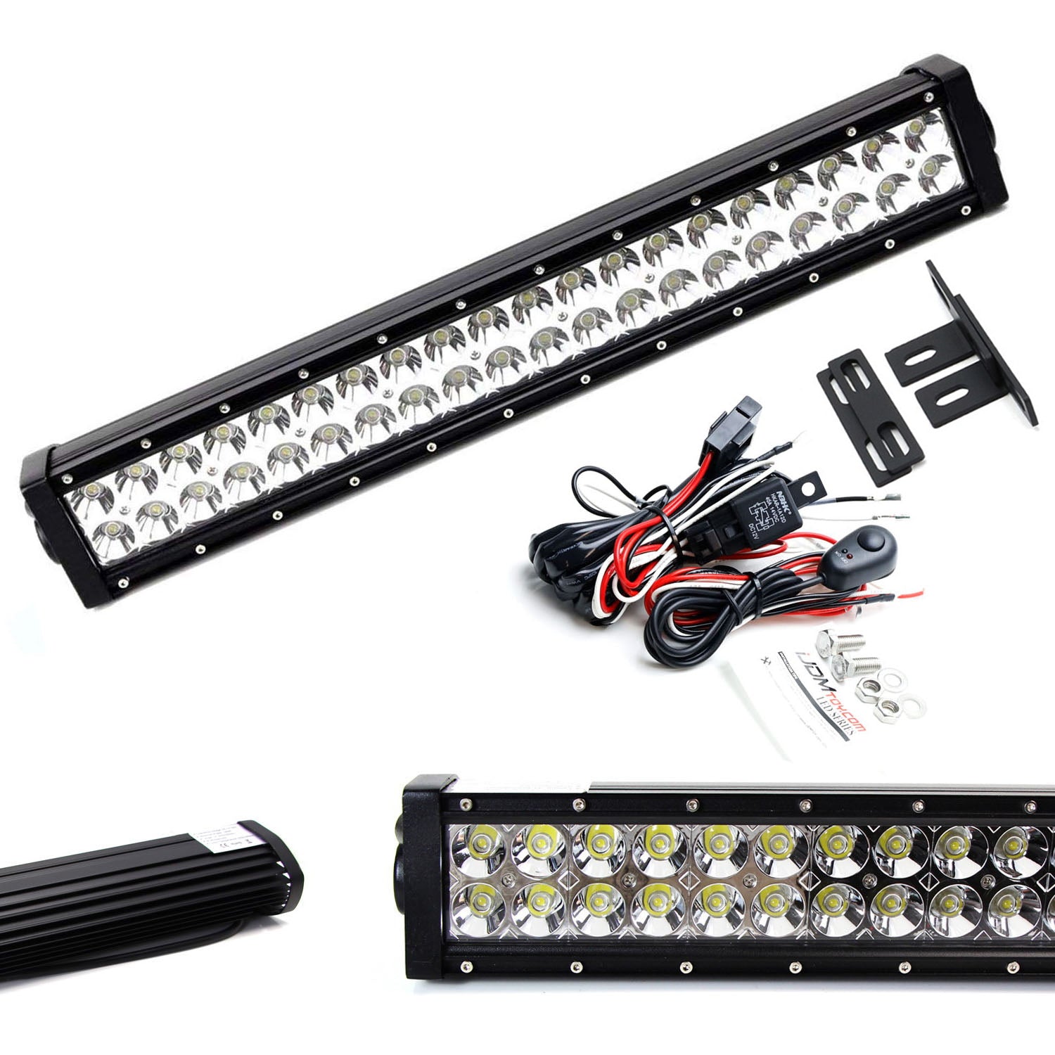 120W LED Light Bar with Behind Grille Mounts & Wiring Kit - Compatible with 2017+ Honda Ridgeline - Off-Road Lighting for Trucks, ATVs & Night Driving