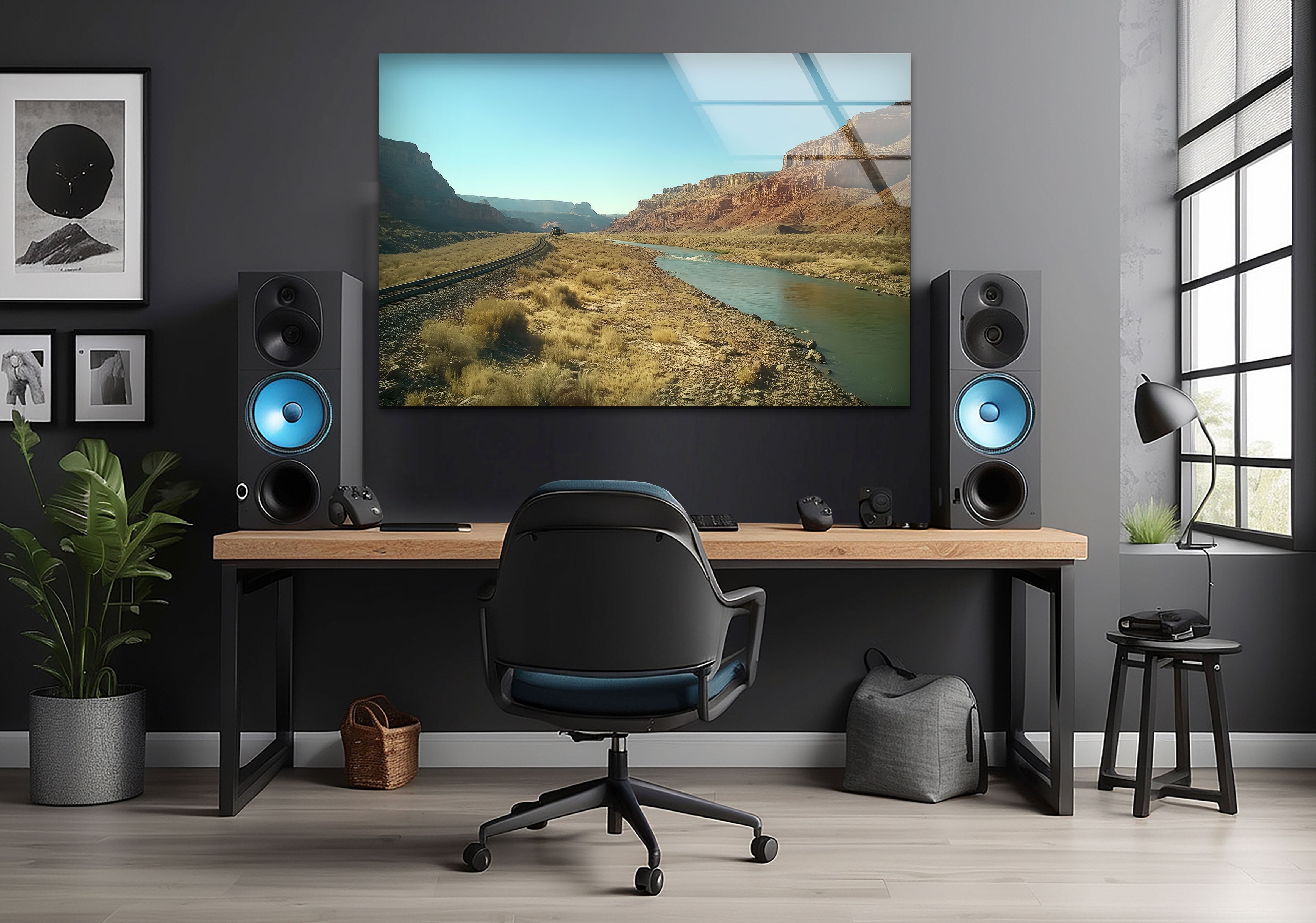 Stunning Utah Mountains Glass Wall Art - Handcrafted Landscape Decor for Living Room, Bedroom & Office | Perfect Gift for Nature Lovers