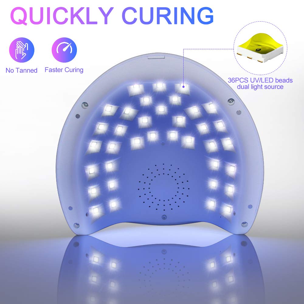 NAILGIRLS Professional 150W UV LED Nail Lamp with Auto Sensor - 4 Timer Settings, Detachable Base for Gel Polish Drying - Perfect for Home & Salon Manicures, Nail Art Designs & DIY Gel Nail Care