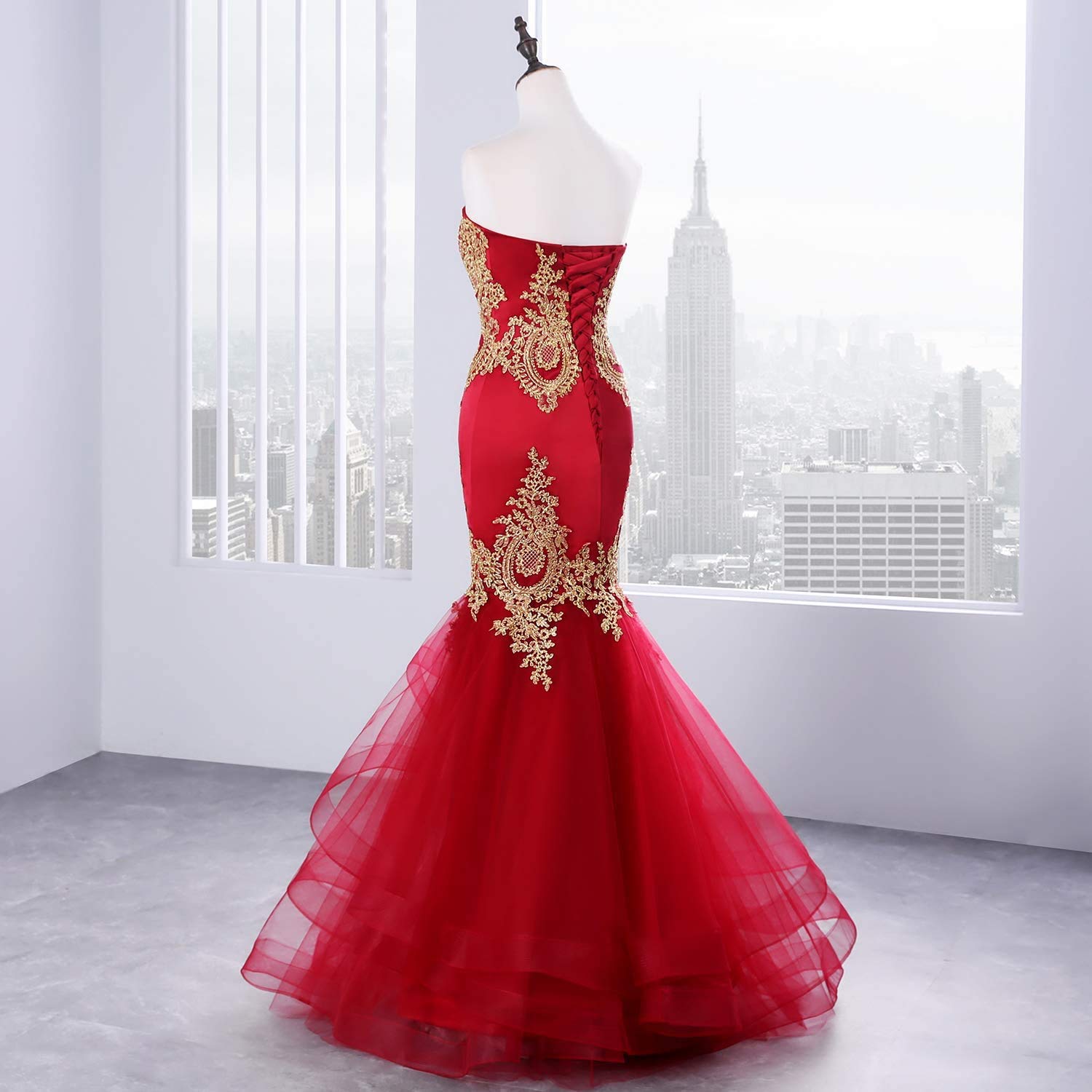 Elegant Backless Mermaid Evening Dress for Women - Long Formal Prom Gown with Embroidery | Perfect for Weddings, Galas & Special Occasions