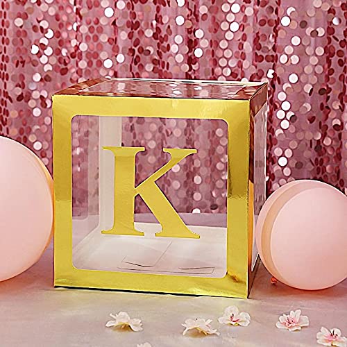 4 Pack Metallic Gold 5 Inch Letter K Stickers - Self-Adhesive Wall Decals for Home Decor, Party Backdrop, Wedding, Birthday & Photo Booth Background