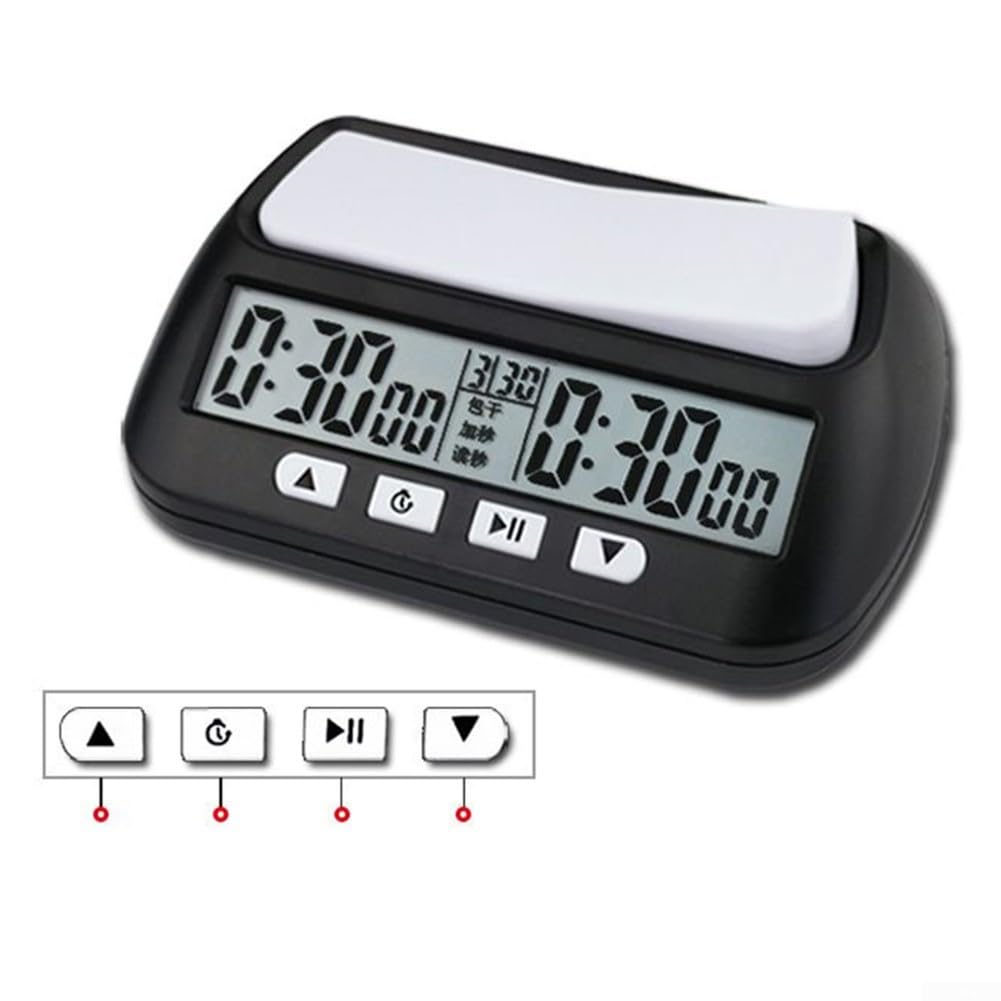 Digital Chess Clock with Countdown & Delay Timer - Portable Tournament Chess Timer for Professional & Casual Players - Perfect for Chess Tournaments, Home Games & Travel (Yellow)