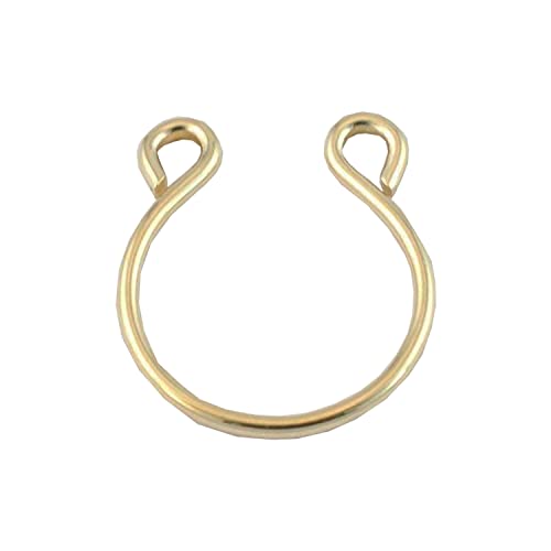 Septum Fake Ring - Faux Gold Nose Ring - No Piercing Needed Body Jewelry - 20 Gauge 9mm Gold Filled Hoop - Perfect for Costumes, Parties & Everyday Fashion Accessories