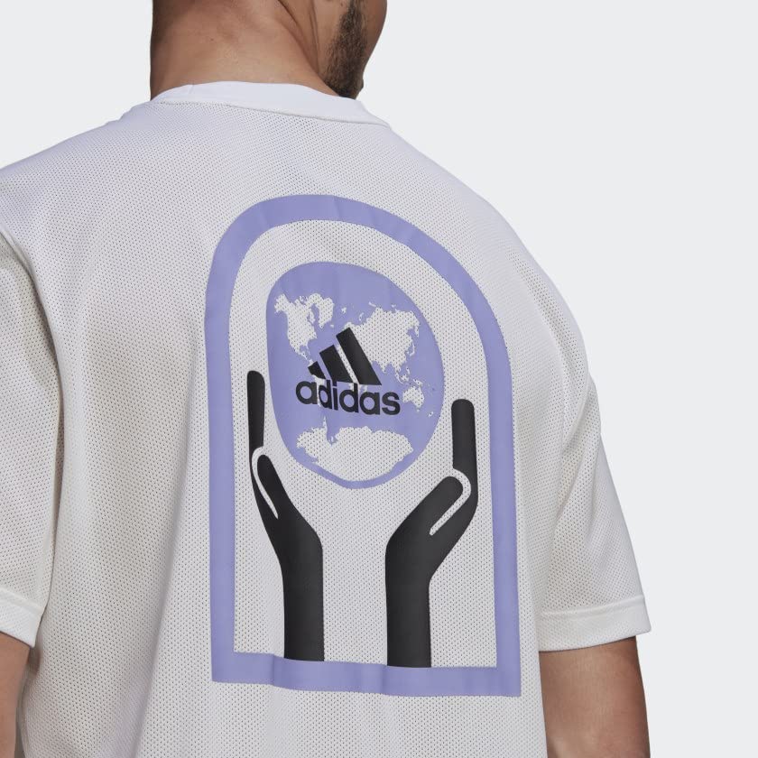 adidas Men's Graphic Mesh T-Shirt - Comfortable Casual Short Sleeve Tee for Workout, Gym & Everyday Wear