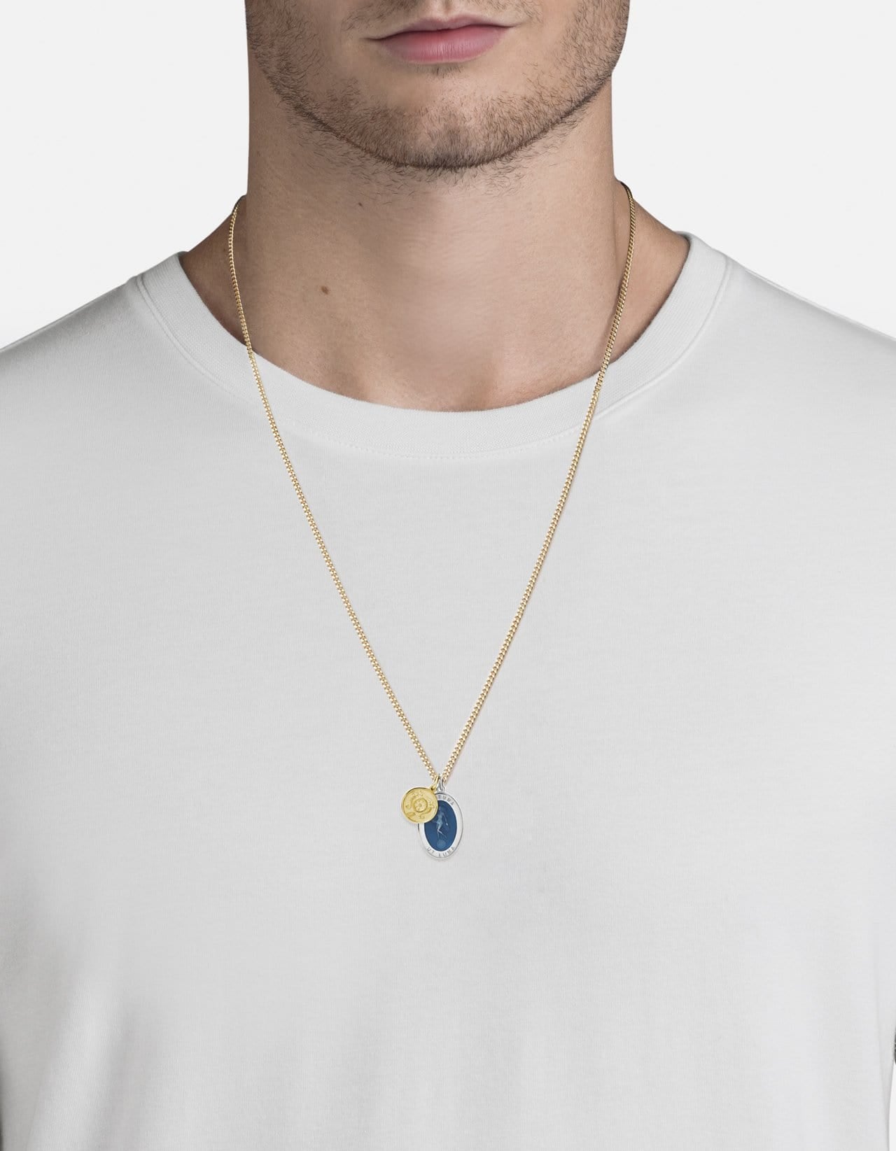 Fortuna Necklace for Women - Sterling Silver, 14k Gold & Blue Gemstone Pendant - Elegant Jewelry Gift for Birthday, Anniversary & Special Occasions