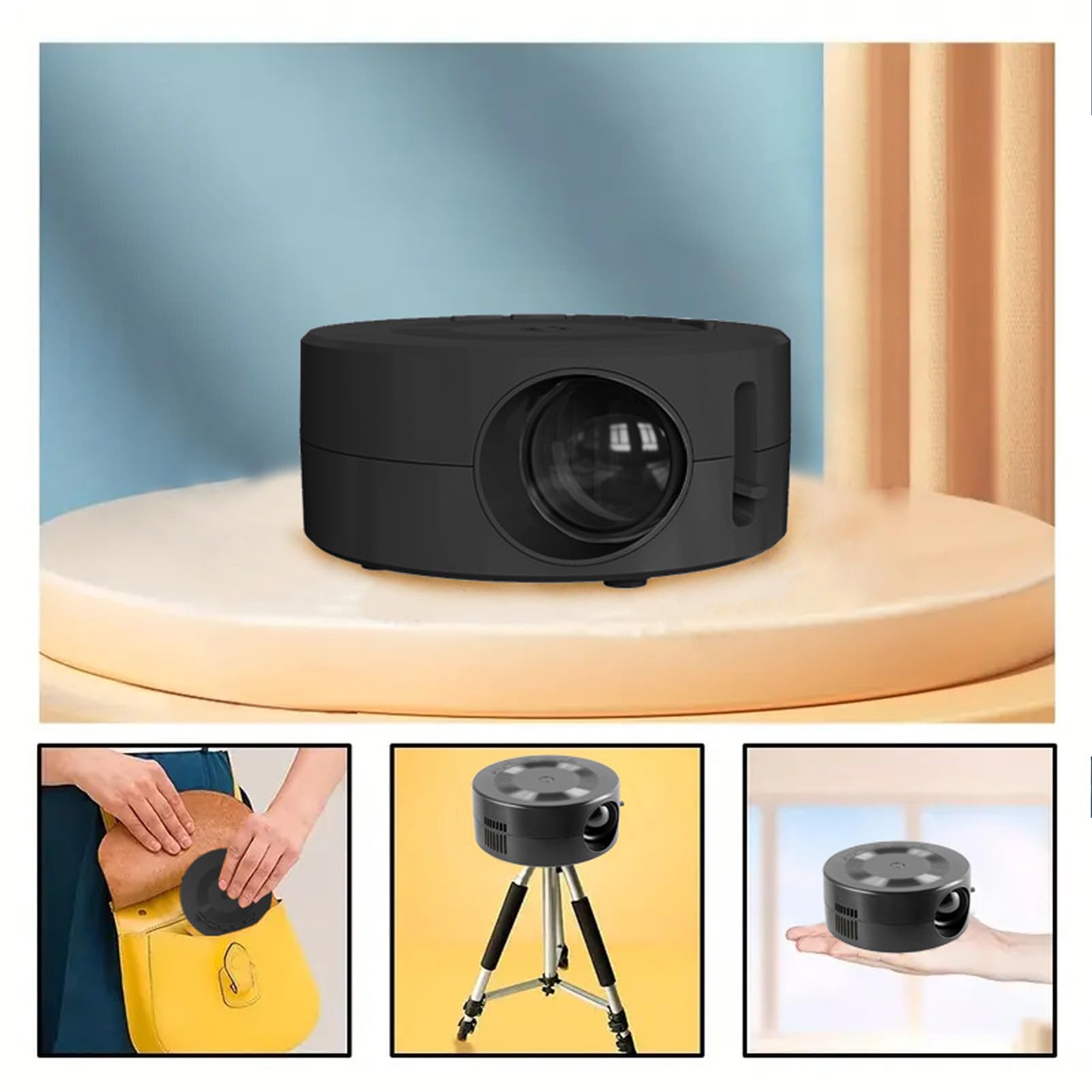 Mini Projector 1080P - Portable LED Home Theater Projector for iPhone, Android, USB, HDMI | Ideal for Movies, Gaming & Presentations | Compact Design for Indoor & Outdoor Use