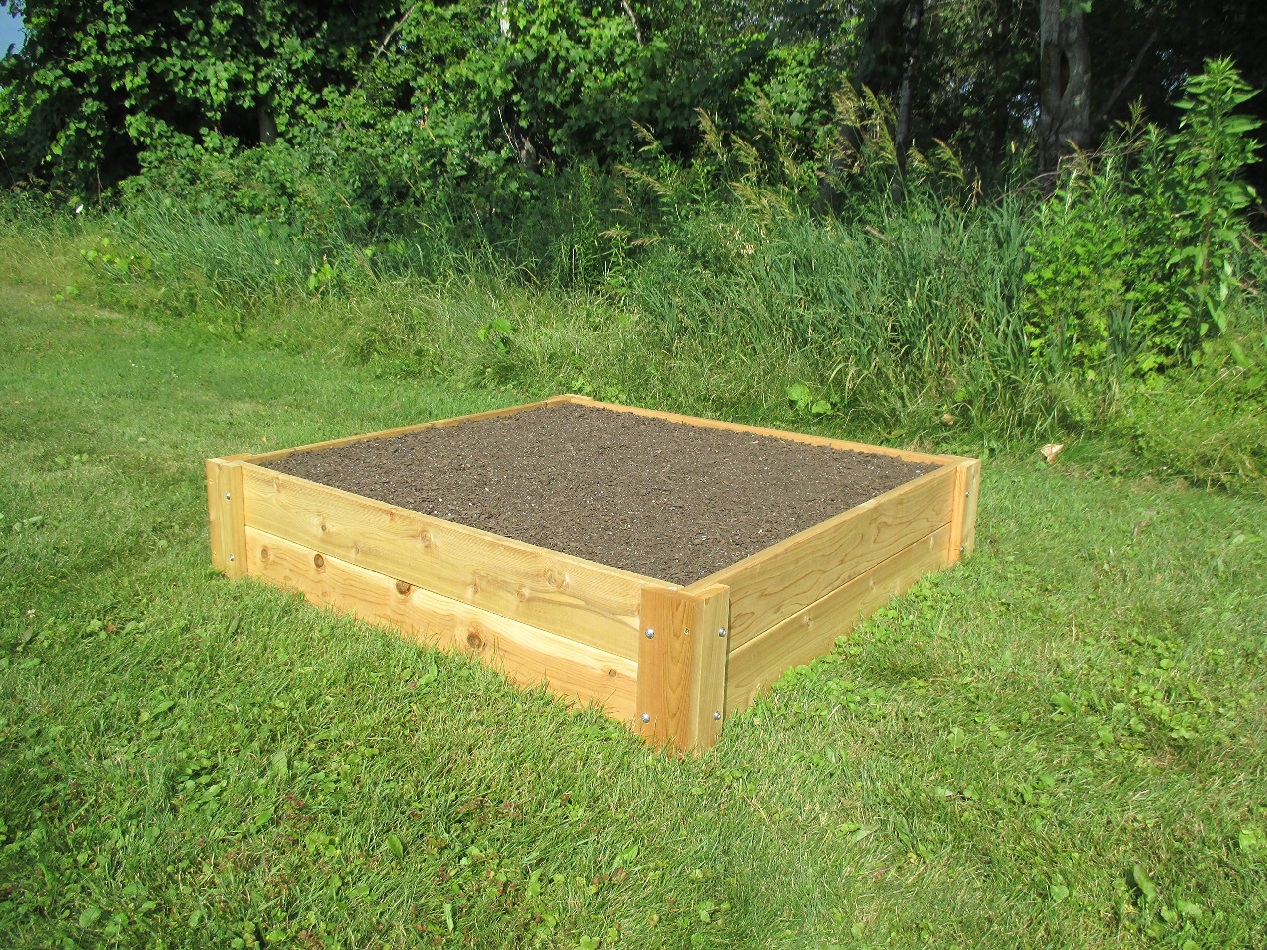 Premium Cedar Raised Garden Bed Kit - 1 Inch Thick Natural Wood (4x4x11 Inches) for Outdoor Gardening, Vegetables, Flowers & Landscaping - Durable & Eco-Friendly Backyard Planter Box