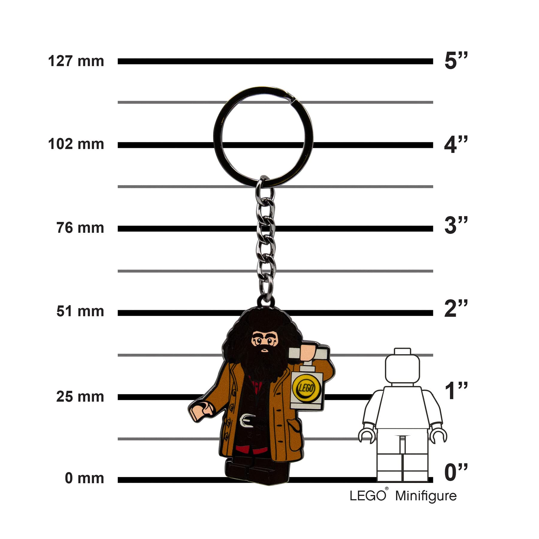 LEGO Harry Potter Hagrid (53285) Enamel Keychain - Premium Zinc Alloy & Enamel Key Ring for Car Keys, Backpack, Purse, Beach Bag - 4.5 Inch Collectible Gift for Potter Fans - Perfect for Travel, School, Shopping & Everyday Use