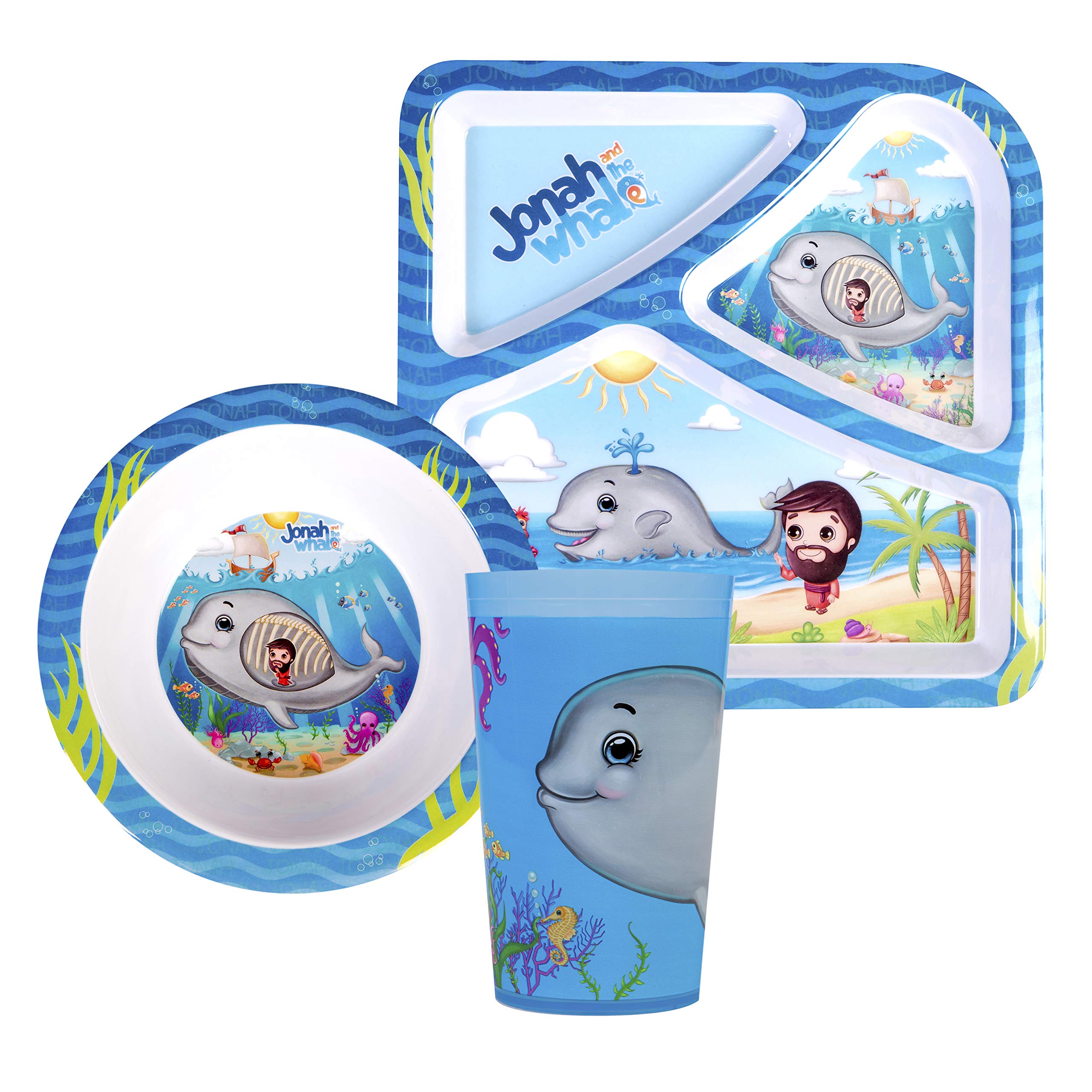 3 Piece Multicolor Toddler Dinnerware Set - BPA Free, Dishwasher Safe, Lightweight & Easy to Hold for Babies & Kids | Perfect for Home, Daycare & Travel Use