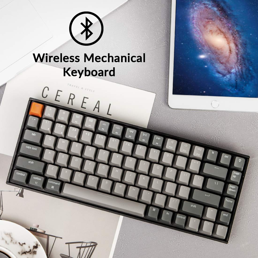 Keychron K2 V2 75% Compact Bluetooth Mechanical Keyboard - Gateron G Pro Red Switch, White LED Backlit, Anti-Ghosting, N-Key Rollover for Mac & Windows | Perfect for Office, Gaming & Programming (84-Key USB-C Wired/Wireless)
