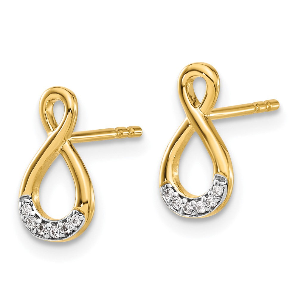 14K Gold Diamond Twisted Post Earrings for Women - EM5515 005 YA | Elegant Dangle Earrings for Weddings, Parties & Special Occasions