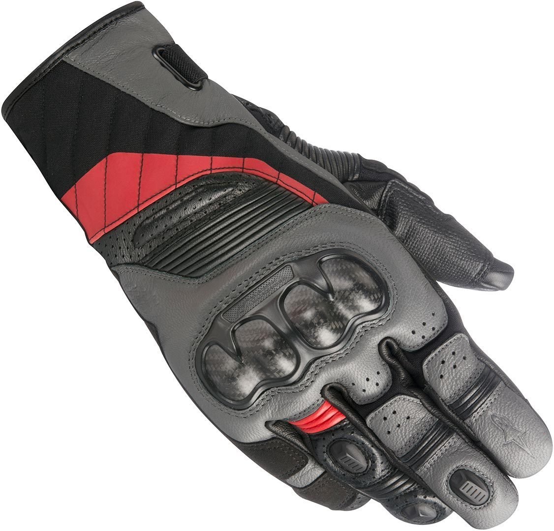 Alpinestars Belize Drystar Men's Motorcycle Riding Gloves - Waterproof, Breathable, All-Weather Protection (Black/Anthracite/Red, 2XL) for Street Biking, Commuting & Adventure Tours