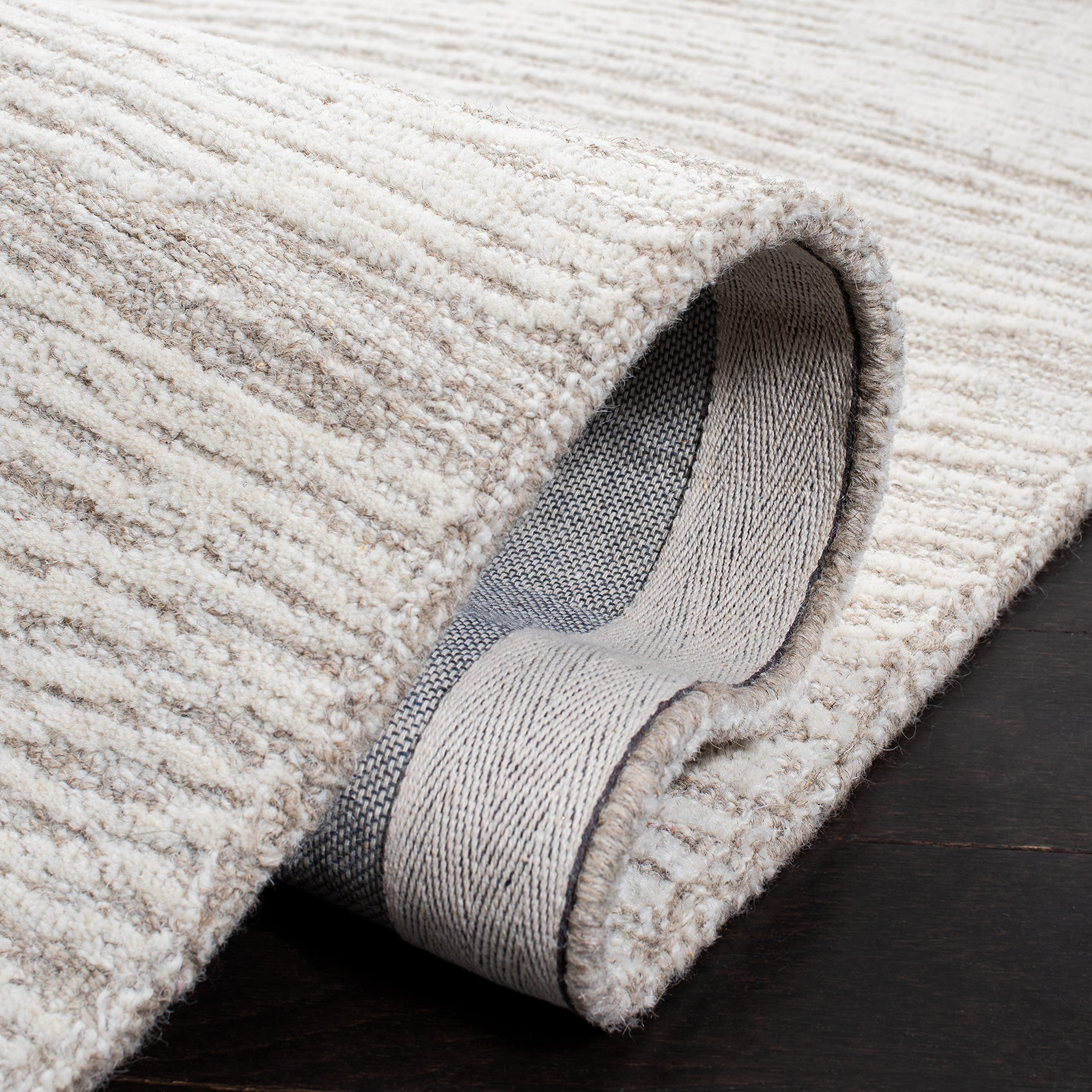 SAFAVIEH Metro Collection 8' x 10' Natural Ivory MET995A Handmade Premium Wool Area Rug - Perfect for Living Room, Dining Room & Bedroom Decor