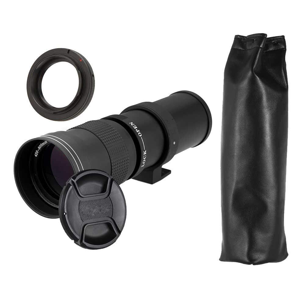 420-800mm f/8 Manual Telephoto Zoom Lens for Sony E-Mount Cameras with 2X Teleconverter (1600mm) - Wildlife, Sports & Nature Photography Accessory Kit