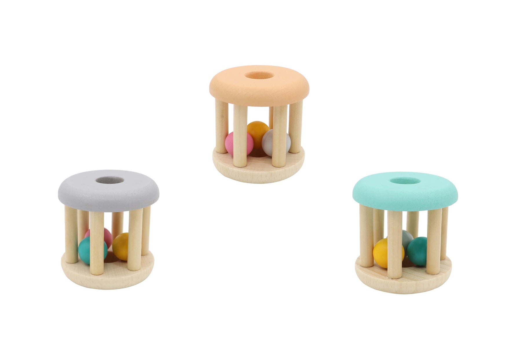 Two Tone Wooden Baby Shaker Rattle - Natural Wooden Musical Toy for Infants & Toddlers - Perfect for Sensory Play, Early Learning & Developmental Activities