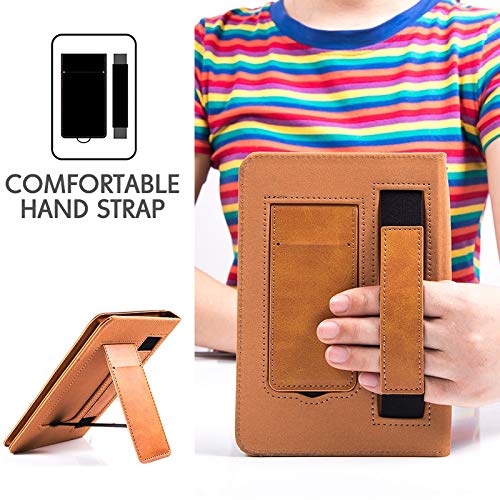 Premium PU Leather Protective Cover with Hand Strap & Stand for Kindle Paperwhite 10th Gen (2018) - Durable Case Fits All Paperwhite Models - Perfect for Reading, Travel & Commuting (Black)