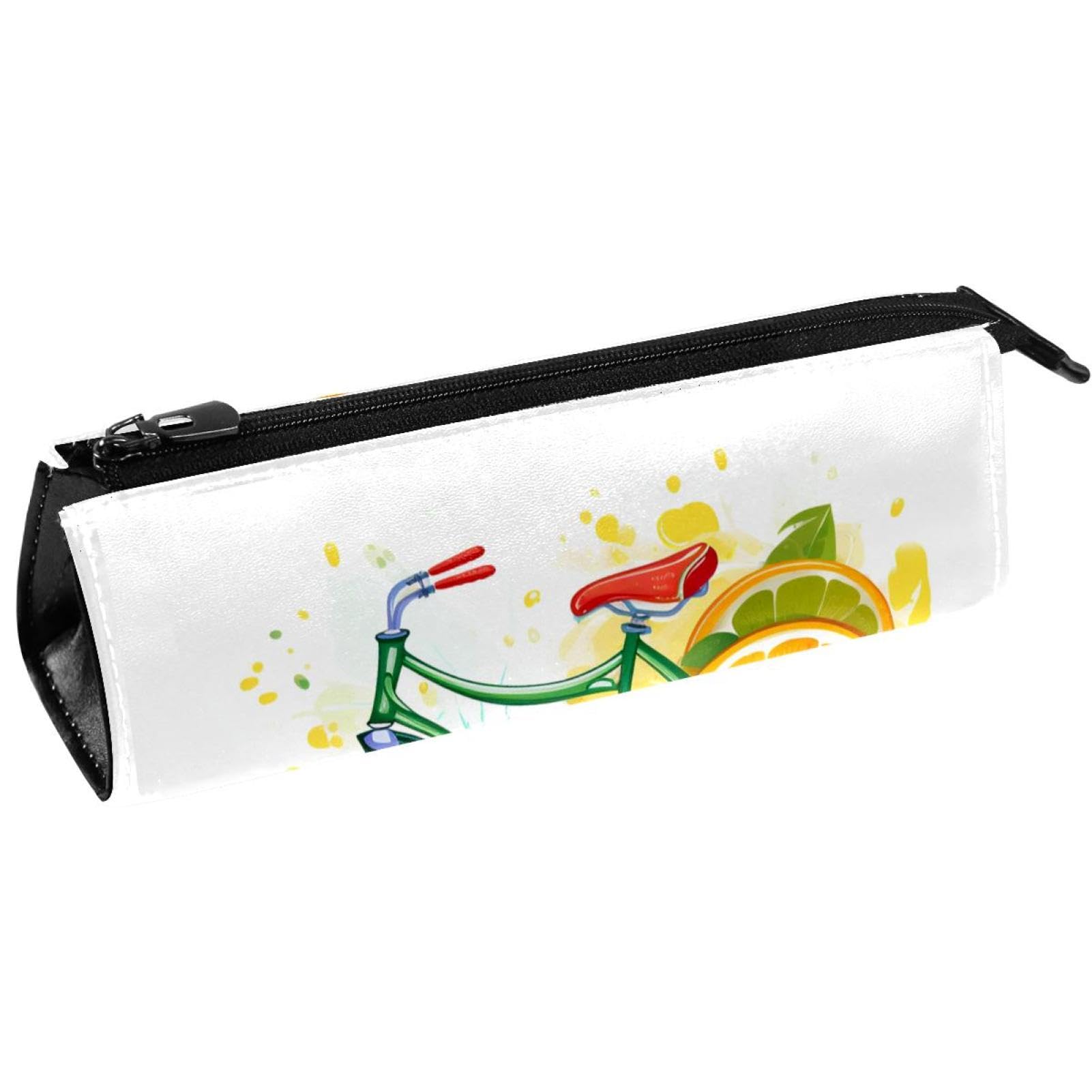 Colorful Bike Wheels Lemon & Orange Pencil Pouch - Small Pen Case for School, Office & Travel - Perfect for Organizing Pens, Pencils & Art Supplies