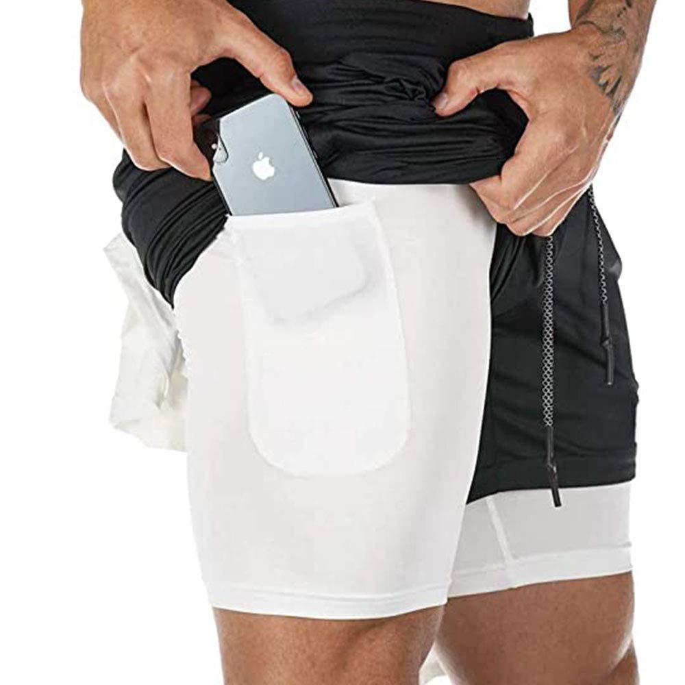 Surenow Men's Running Shorts - 2-in-1 Workout Shorts with Liner, 7-Inch Gym & Yoga Athletic Shorts for Men | Perfect for Jogging, Training & Outdoor Sports Activities